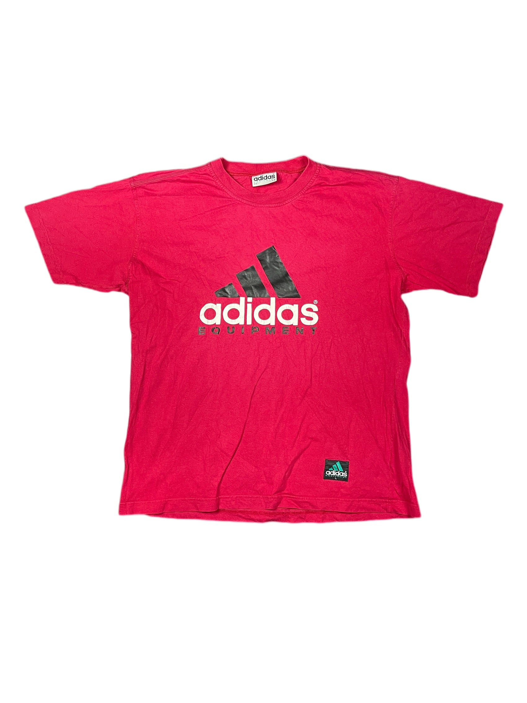 Vintage 90s Adidas Equipment T-Shirt Red - XL