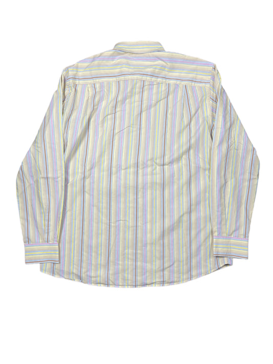 Vintage Renoir Long Sleeve Shirt Striped Yellow Multicolor - M