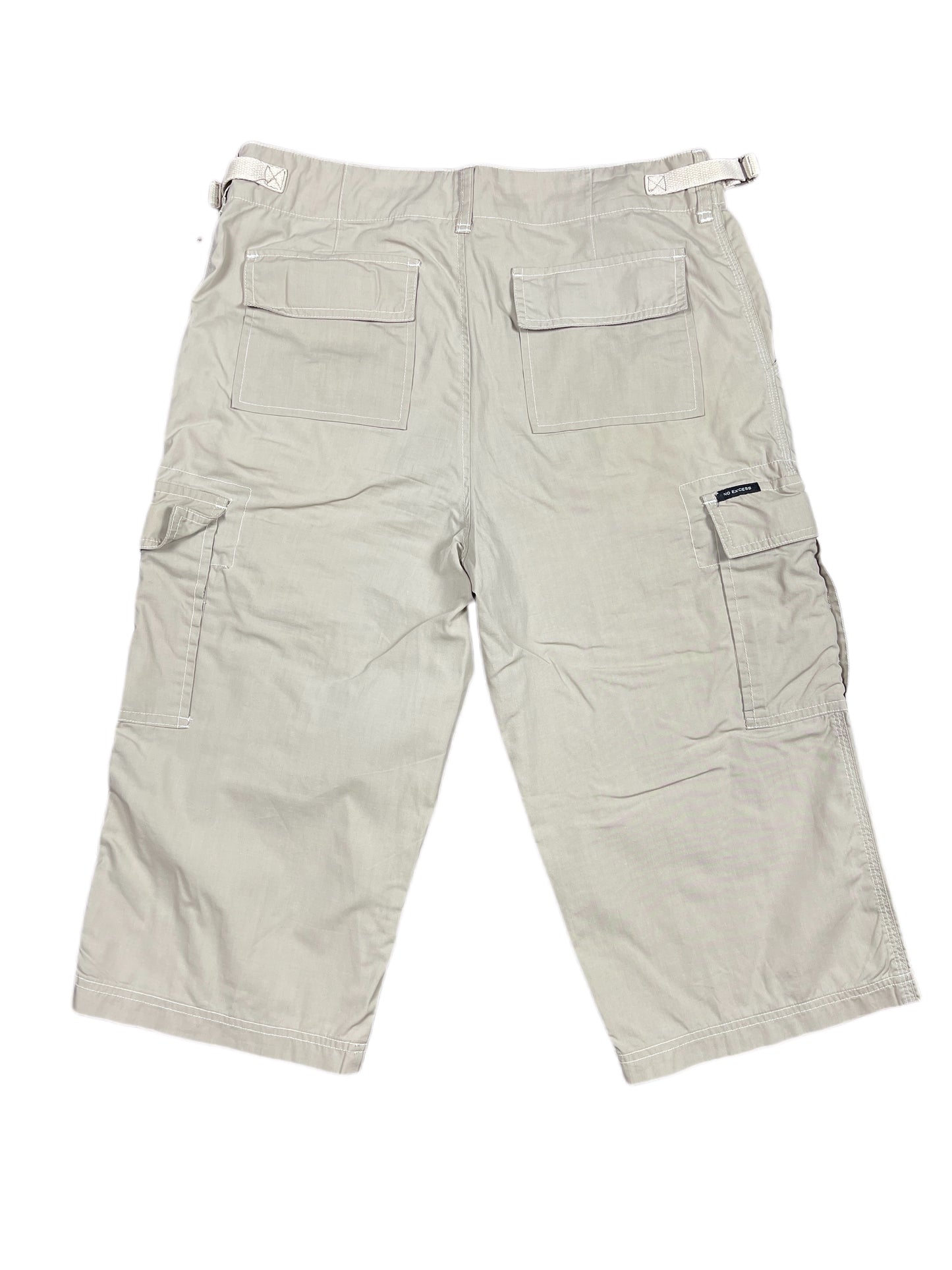 Y2k Excess Capri Cargo Pants Beige - L