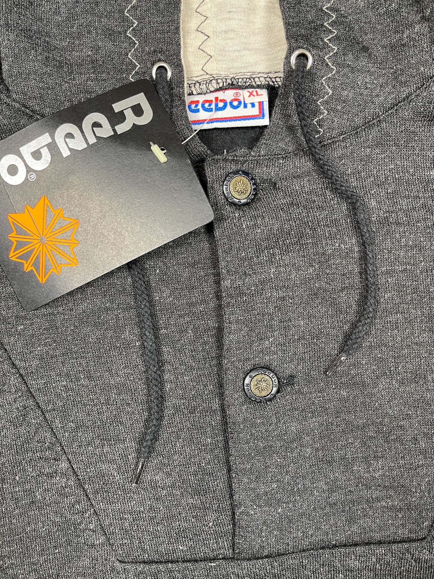 Vintage Reebok 90s Hoodie Gray - XL