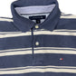 Tommy Hilfiger Polo Shirt Striped Navy White - XS