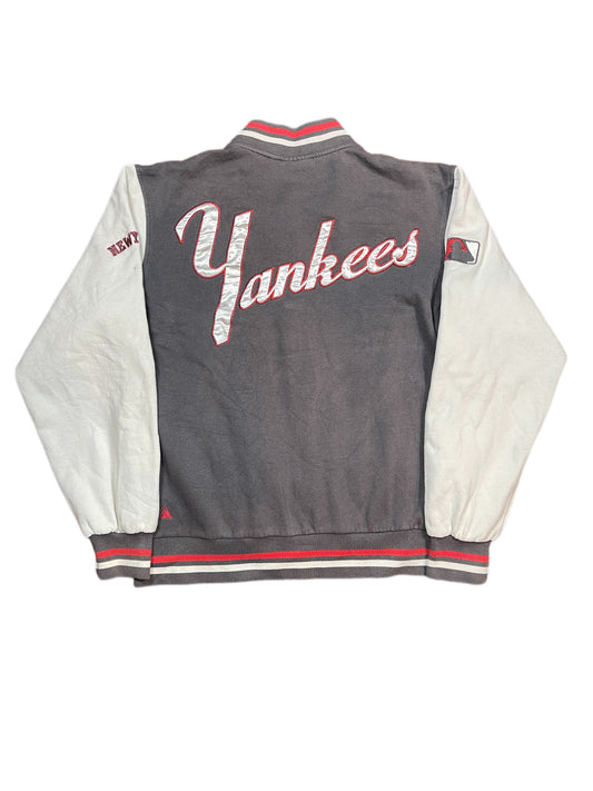 New York Yankees Varsity Jacket Gray White - L