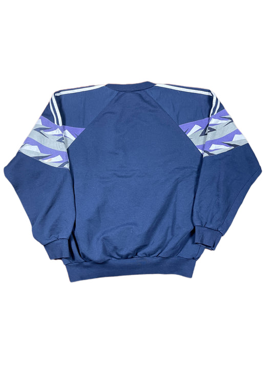 Vintage 1990s Adidas Sweatshirt Navy Purple XL