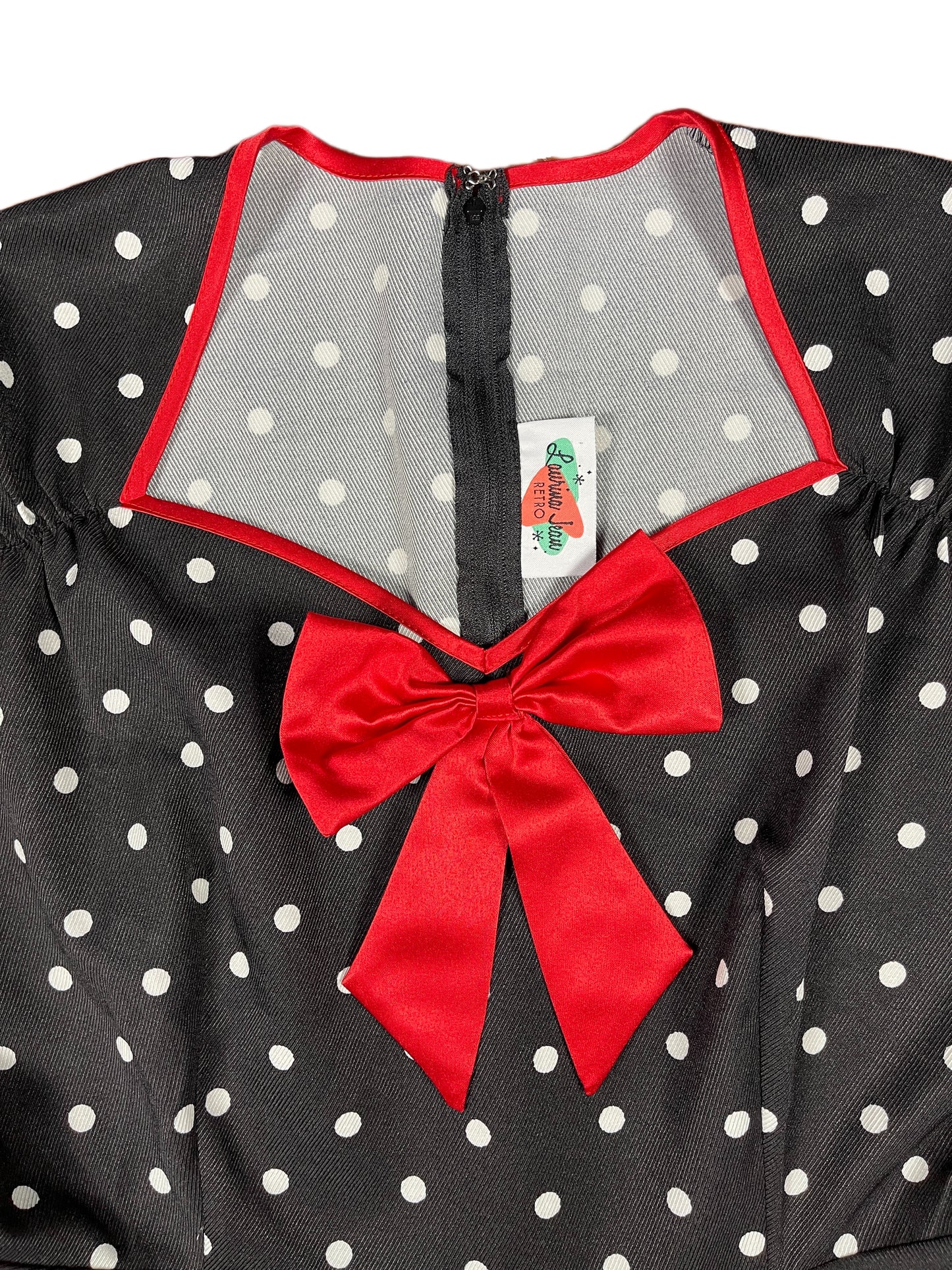 Laurina Jean Retro Rockabilly Short sleeve Dress Black Red - XXXL