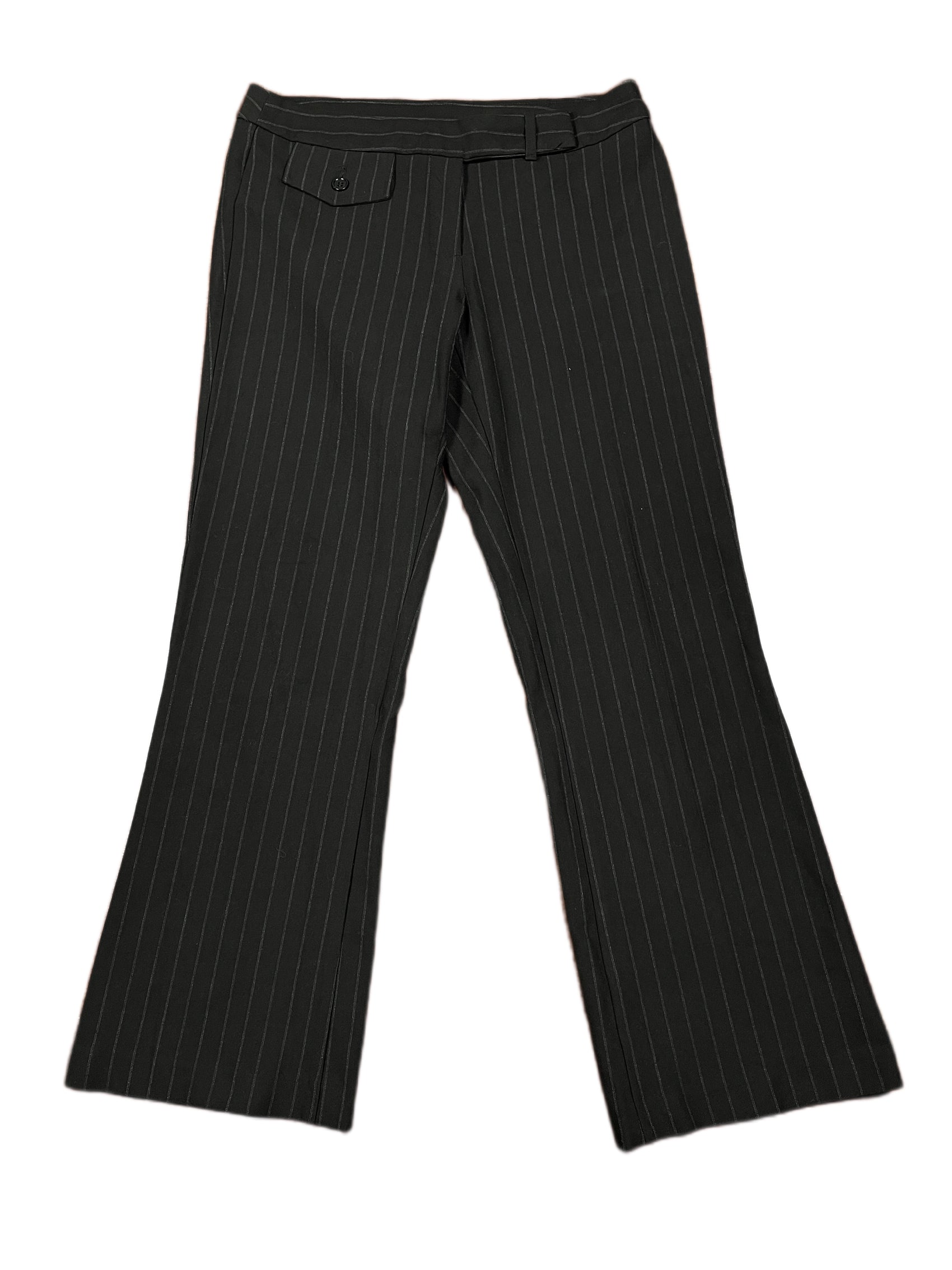 Benetton Low Waist Flared Cloth Pants Black - L