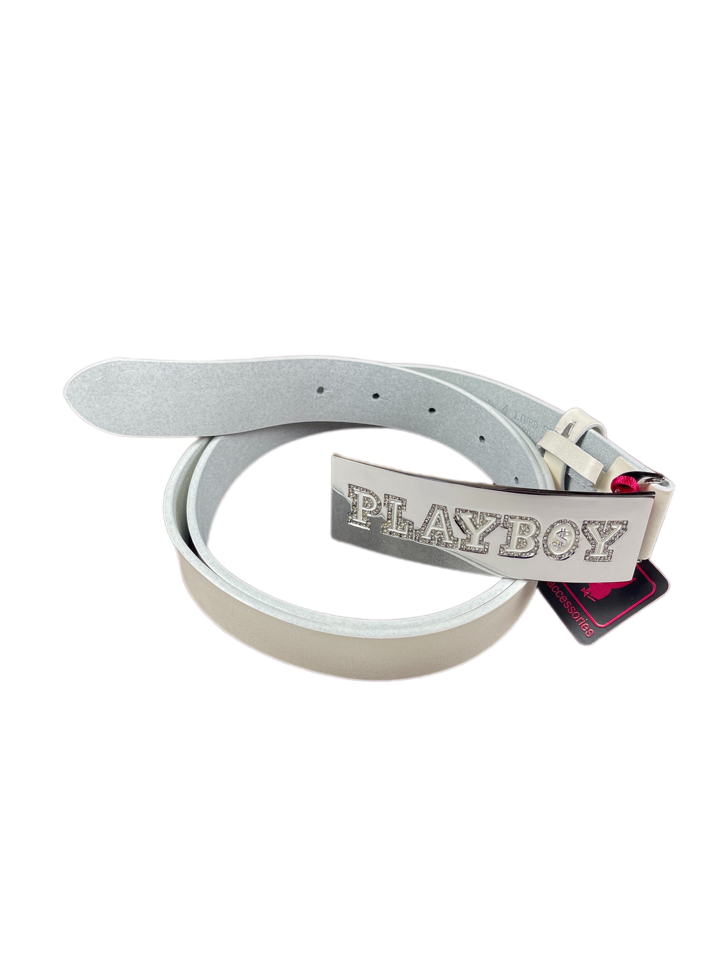 Y2k Playboy Leather Belt White 2004