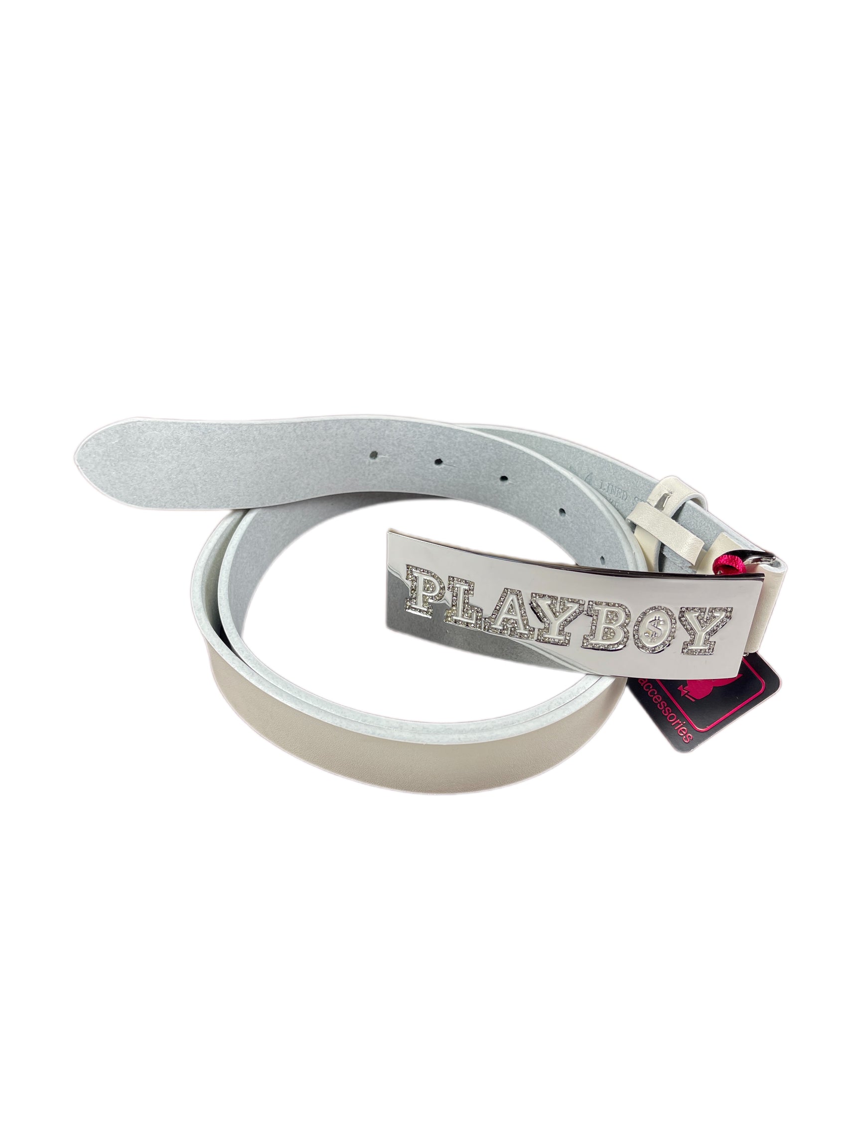 Y2k Playboy Leather Belt White 2004