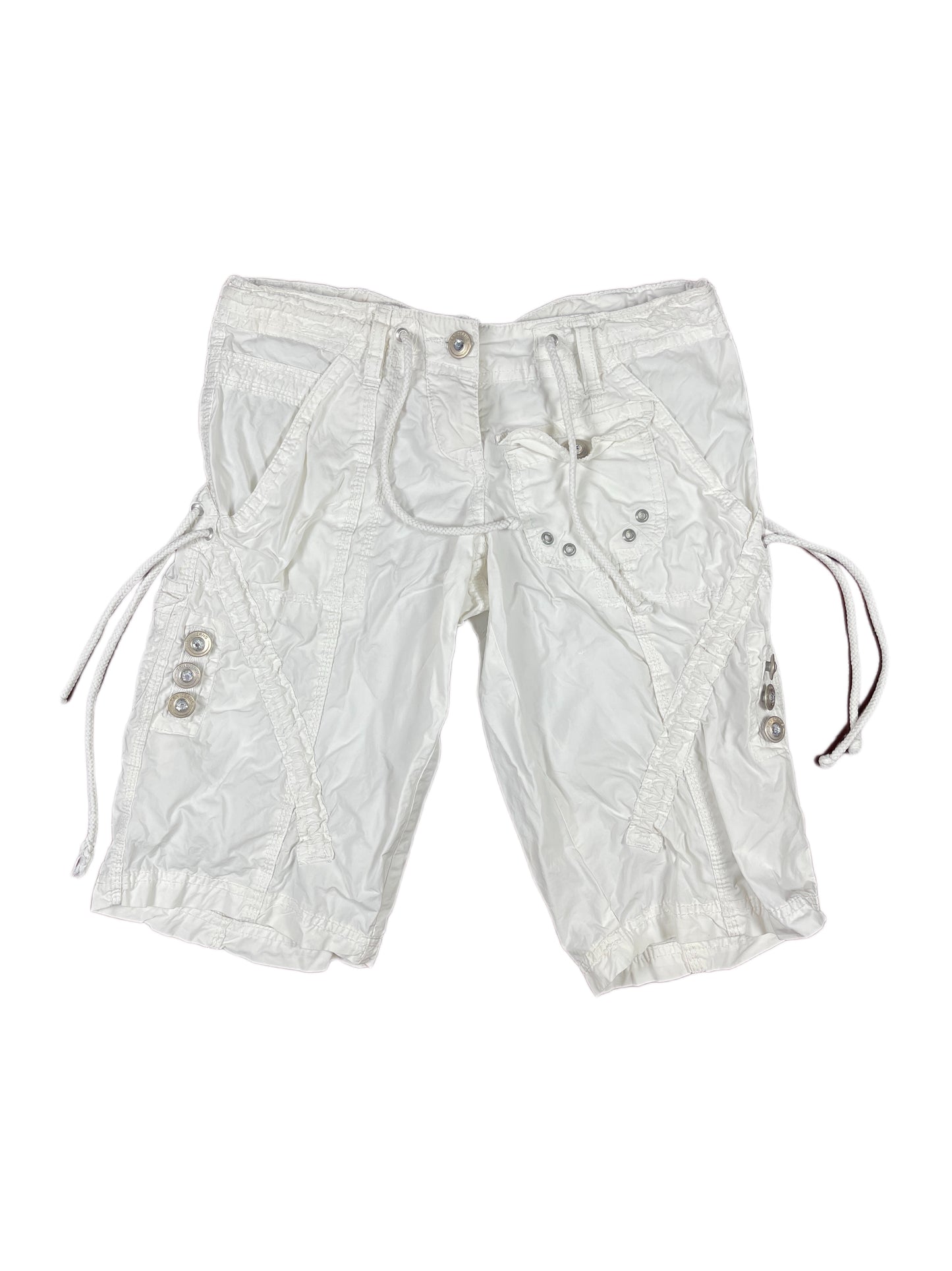 Y2k Terranova Low Waist Cargo Shorts White - XS