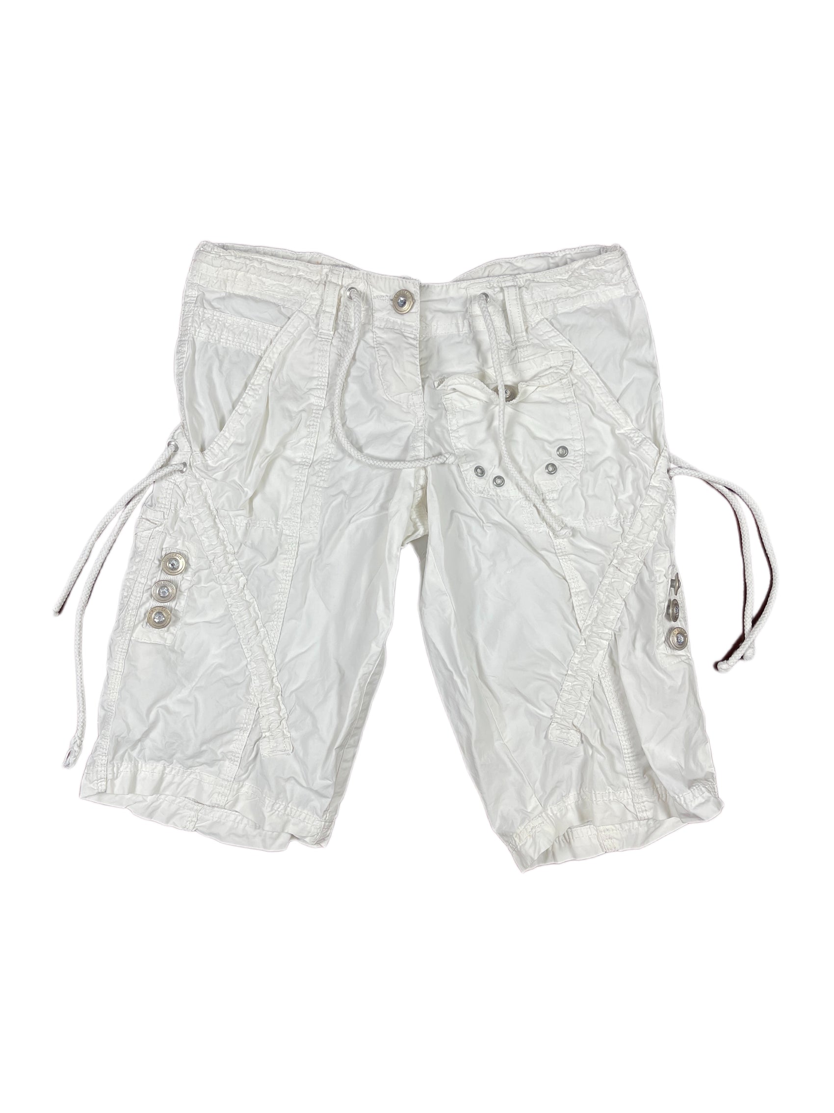 Y2k Terranova Low Waist Cargo Shorts White - XS