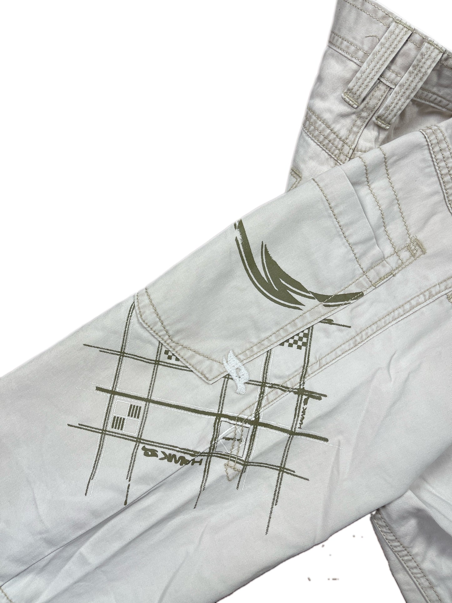 Y2k Tony Hawk Capri Pants Cream - S