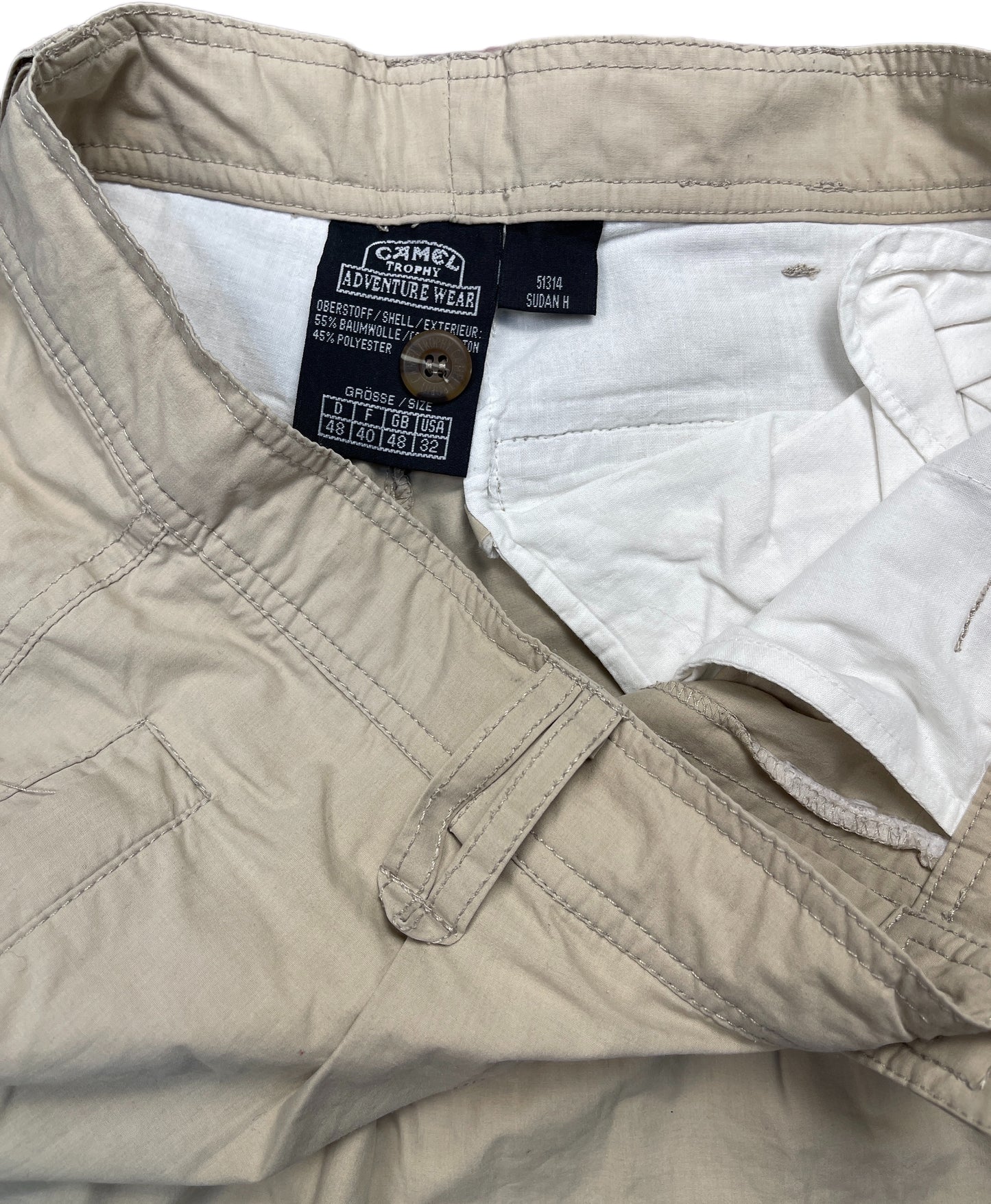Vintage Camel Cago Shorts Creme Cotton Blend S