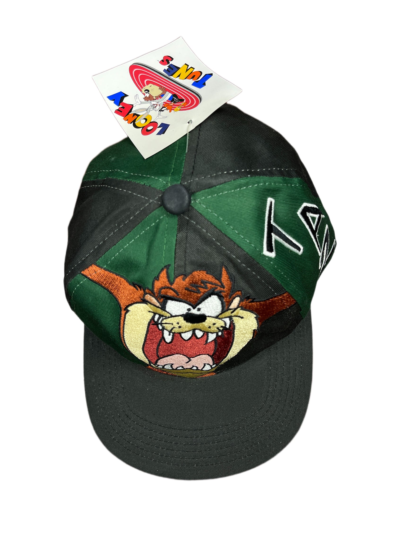 Vintage Warner Bros 1996 Tasmanian Devil TAZ Looney Tunes Cap Green Black