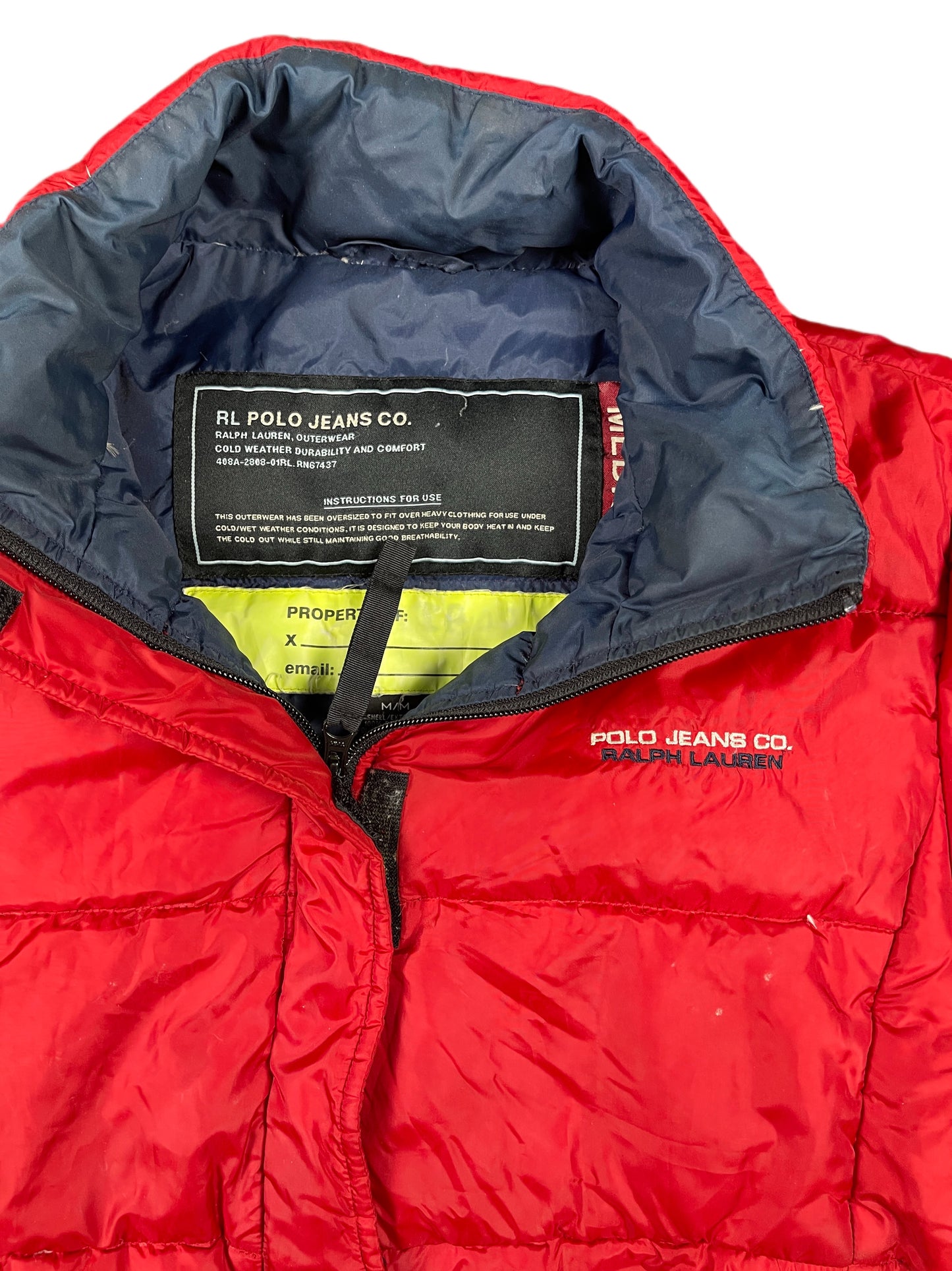 Polo Ralph Lauren Down Puffer Bomber Jacket Red - S