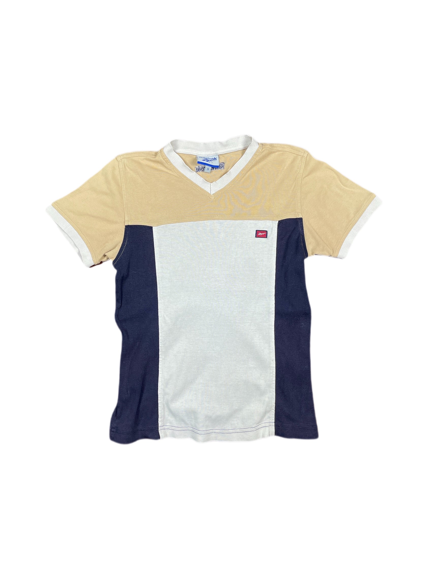 Y2k Reebok Short Sleeve Top Beige - S