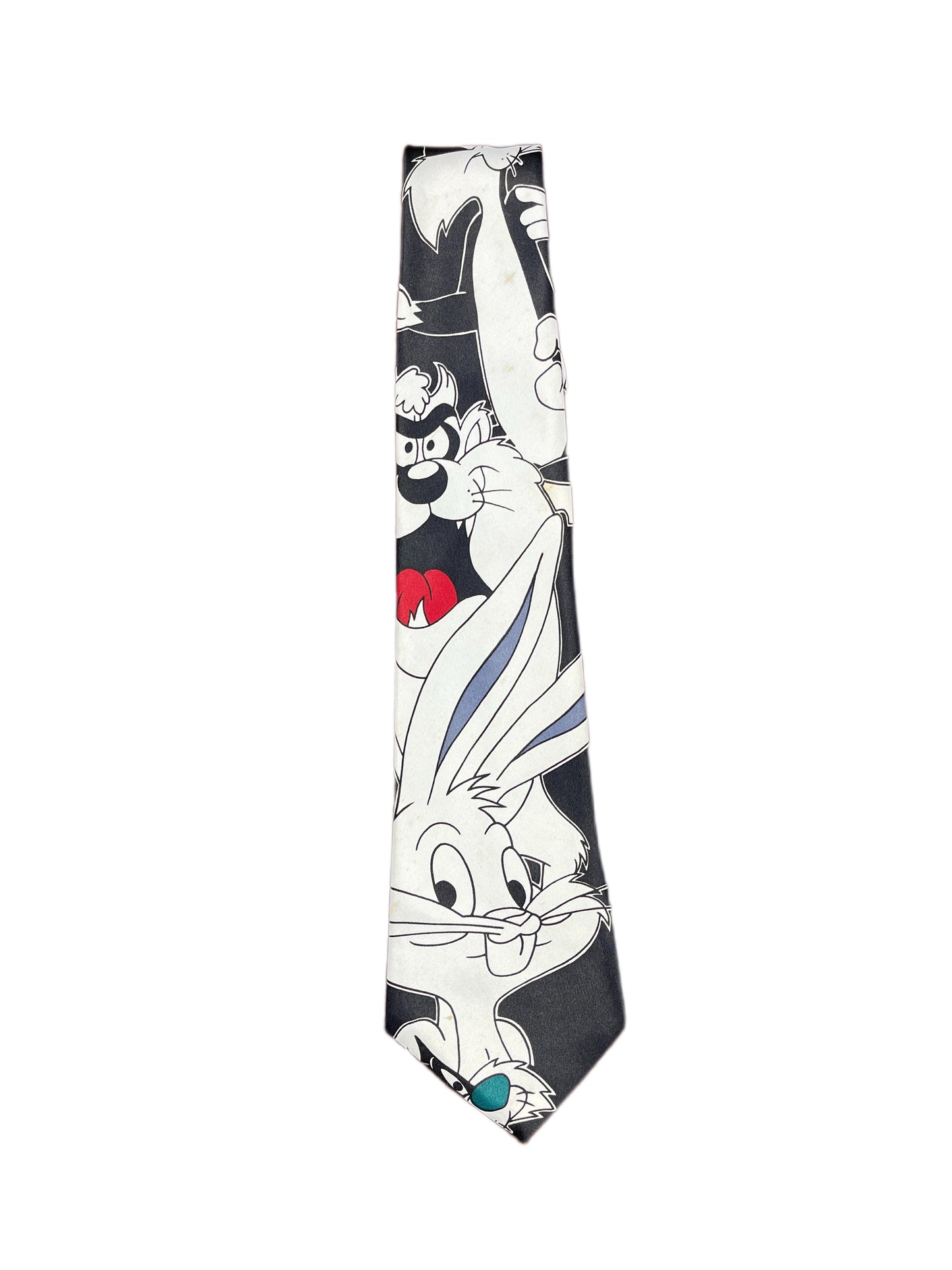 Vintage Looney Tunes Silk Tie Black
