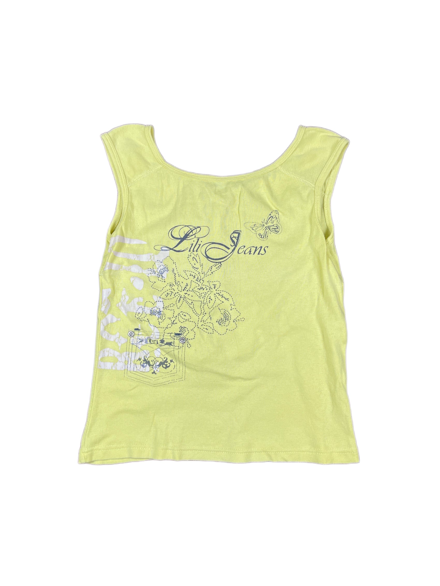 Y2k Yellow Sleeveless Top - XXS/XS