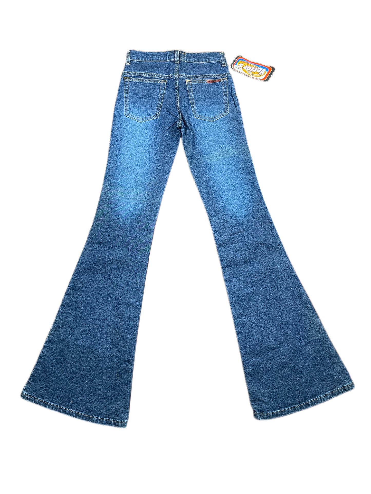 Y2k Verior's Low Waist Flared Denim Pants Blue - S