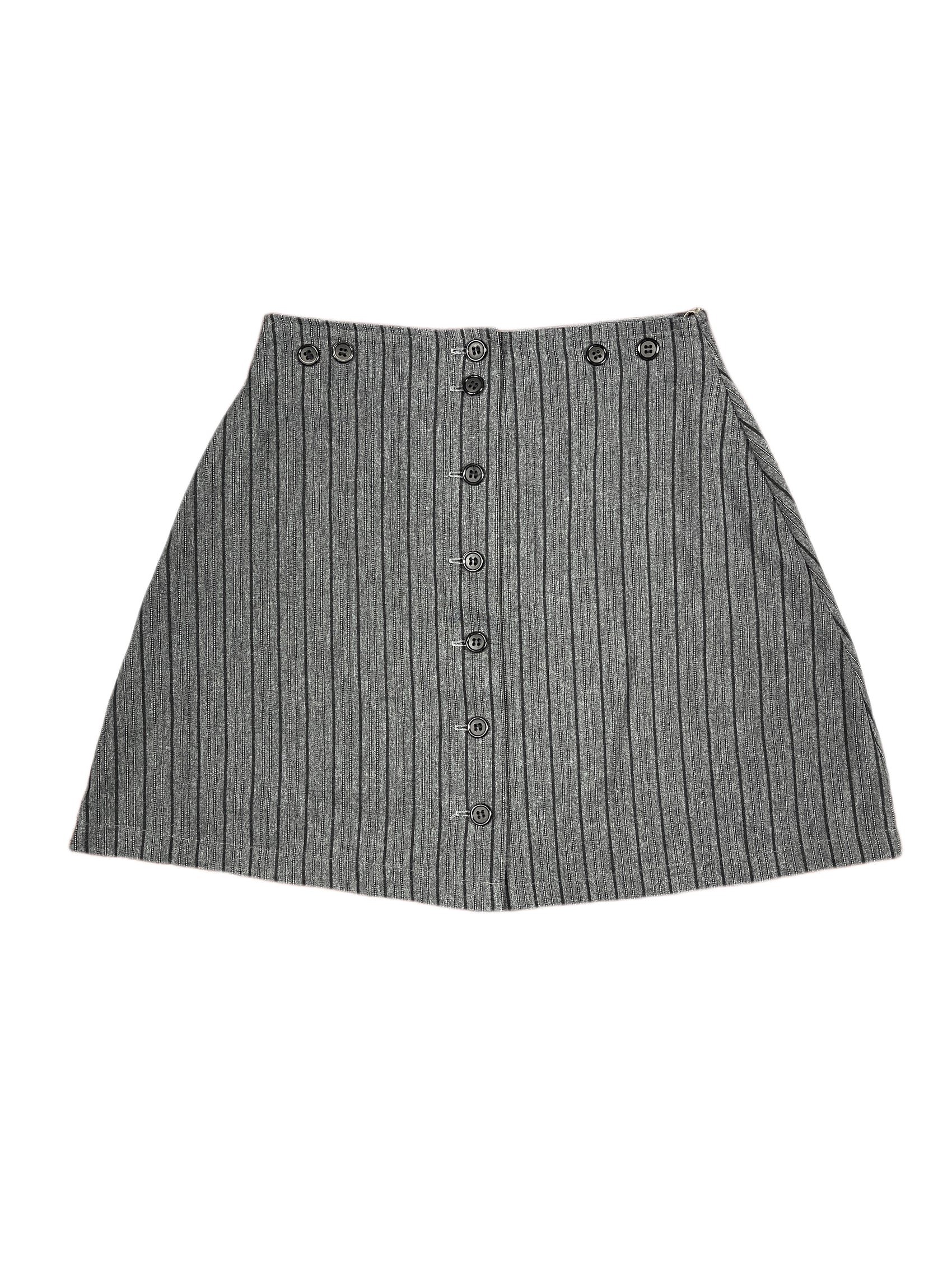 Vintage Etam High Waist Mini Skirt Grey Black - XS