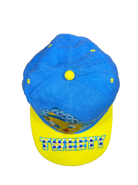 Vintage Tweety 1997 Looney Tunes Warner Bros Cap Blue Yellow
