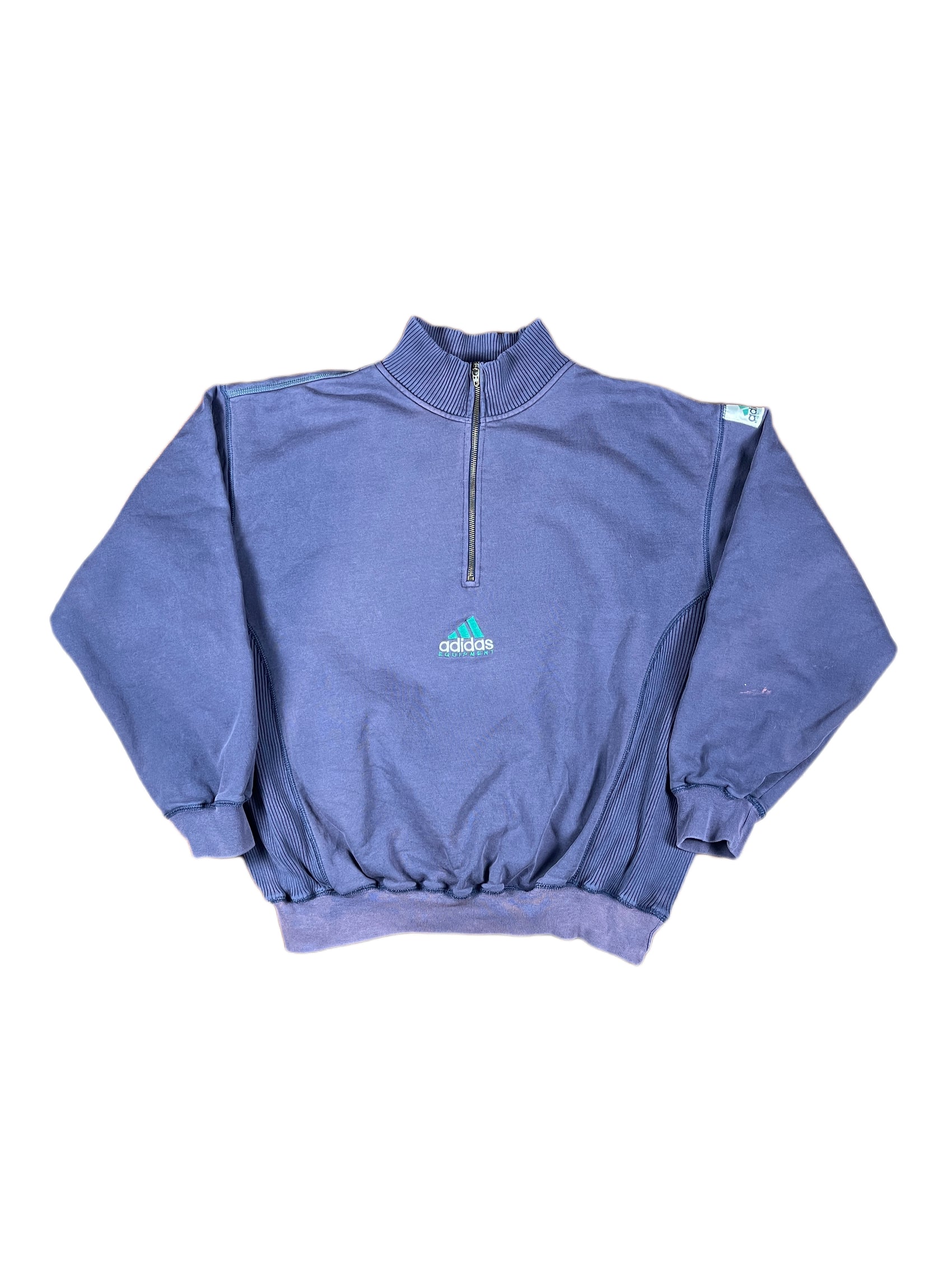 Vintage Adidas Equipment Zip Sweatshirt Navy - XL