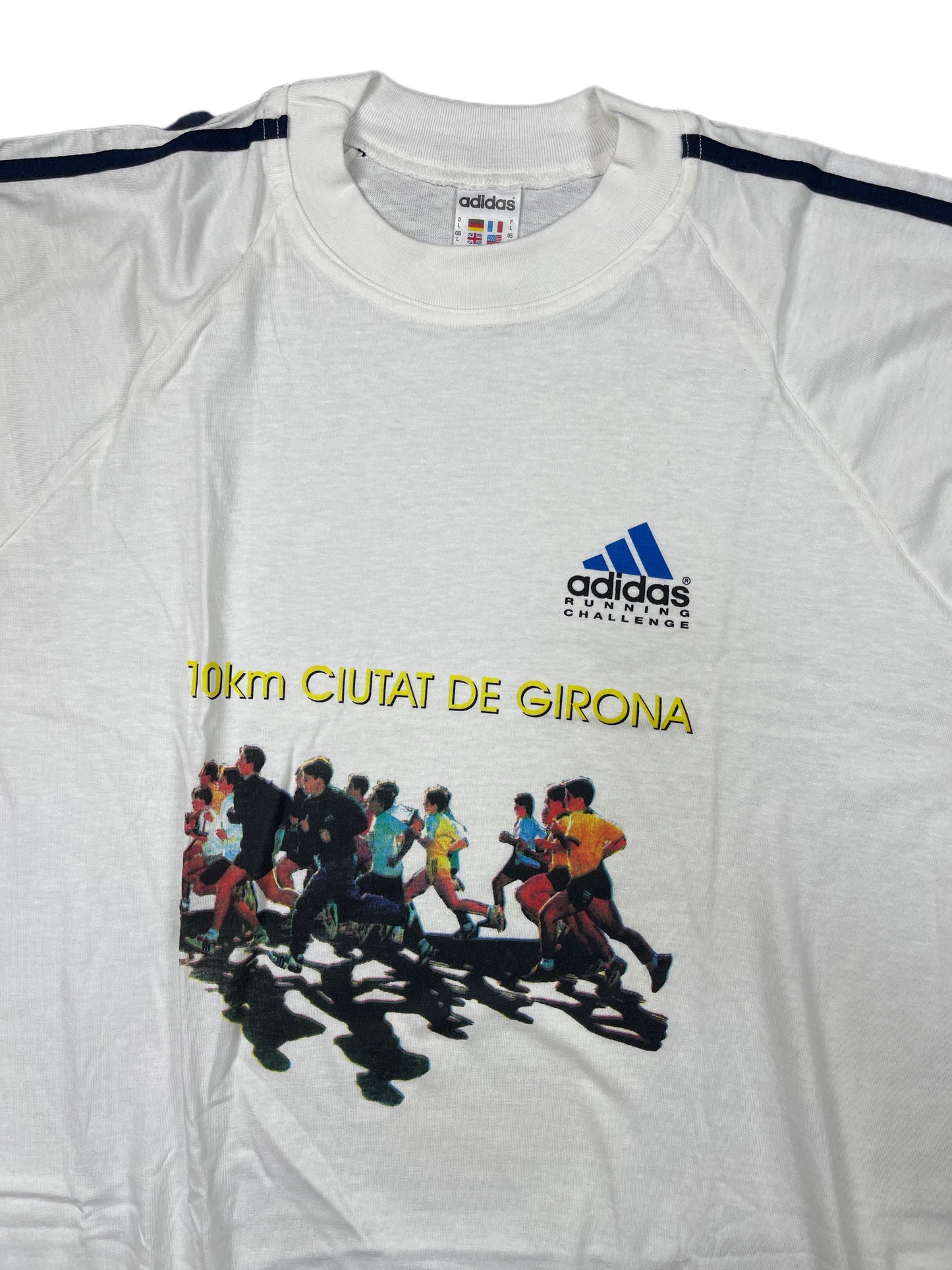 Vintage Adidas Running Challenge Ciutat Girona T-Shirt White 90s L