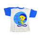 Vintage Looney Tunes 1999 Tweety Warner Bros Short Sleeve Top White Blue - S