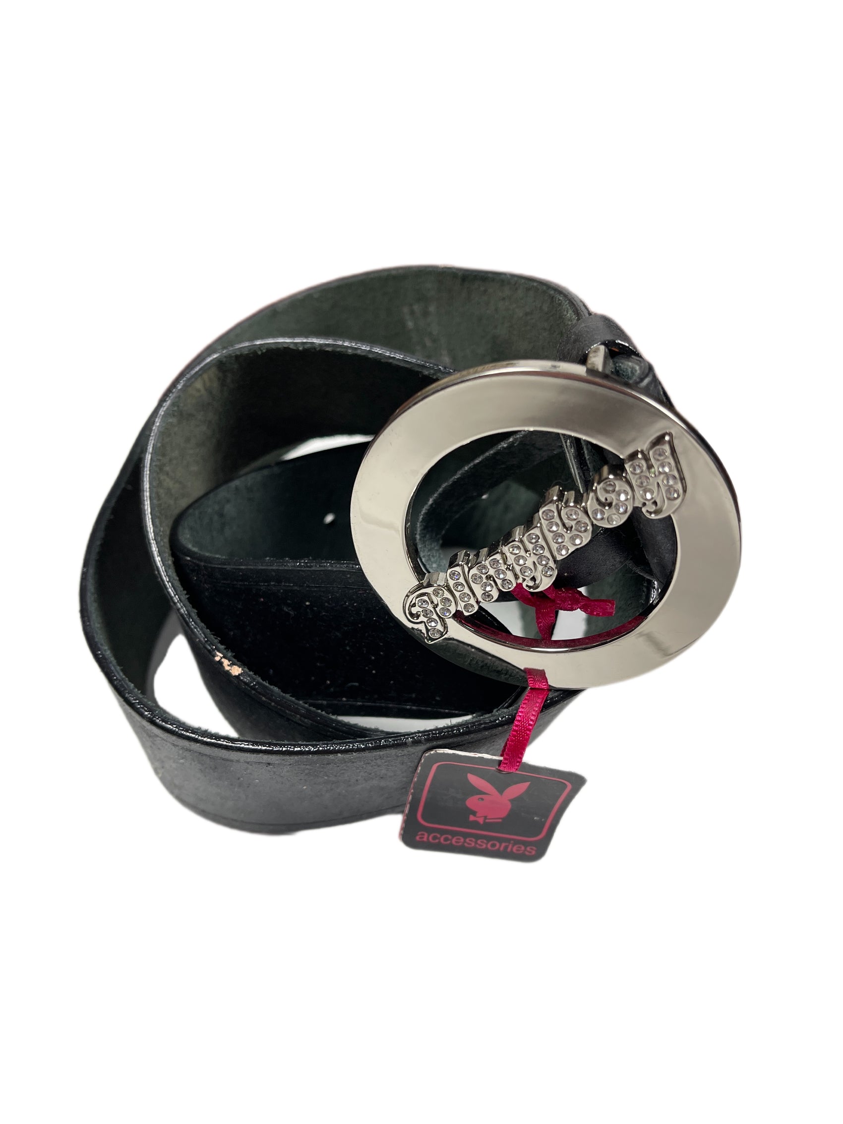 Y2k Playboy Leather Belt Black 2004