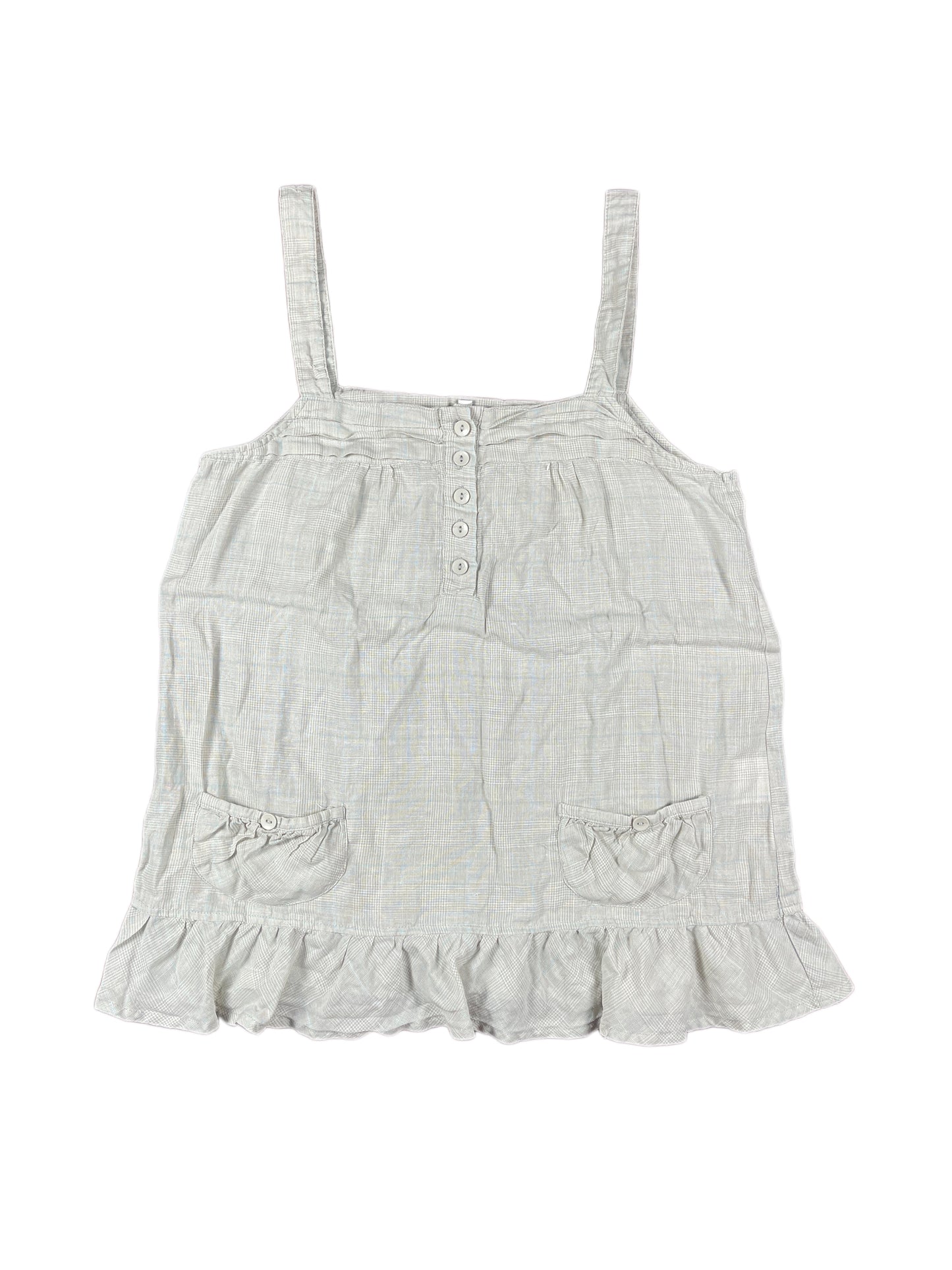 Y2k Sleeveless Top Cream White - L