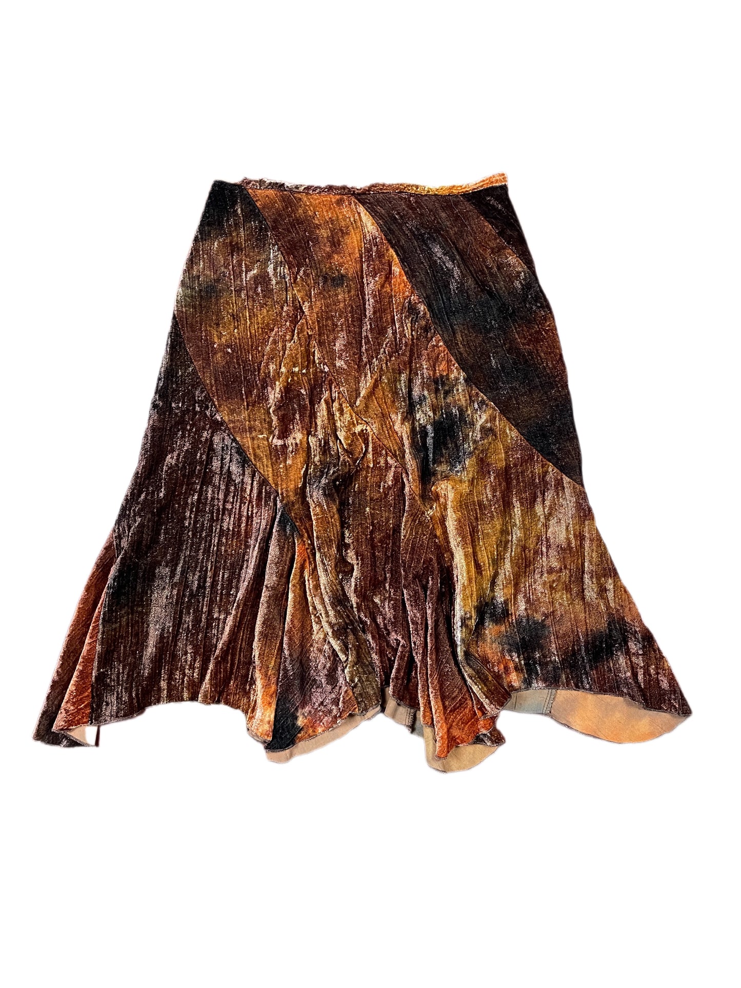 Y2k Easy Wear Velvet Skirt Brown - M
