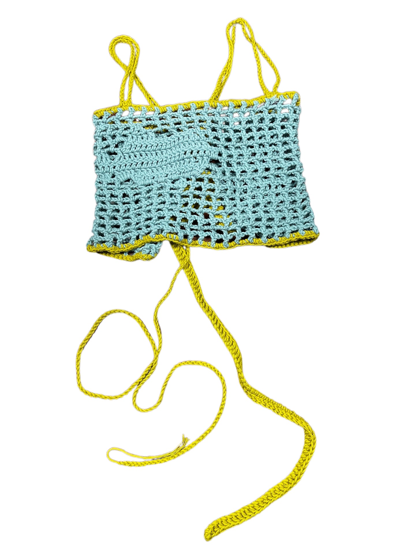 Knitted Sleeveless Top Blue Green XS