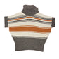 Y2k Short Sleeve Knitted Turtleneck Jumper Beige Orange - L/XL