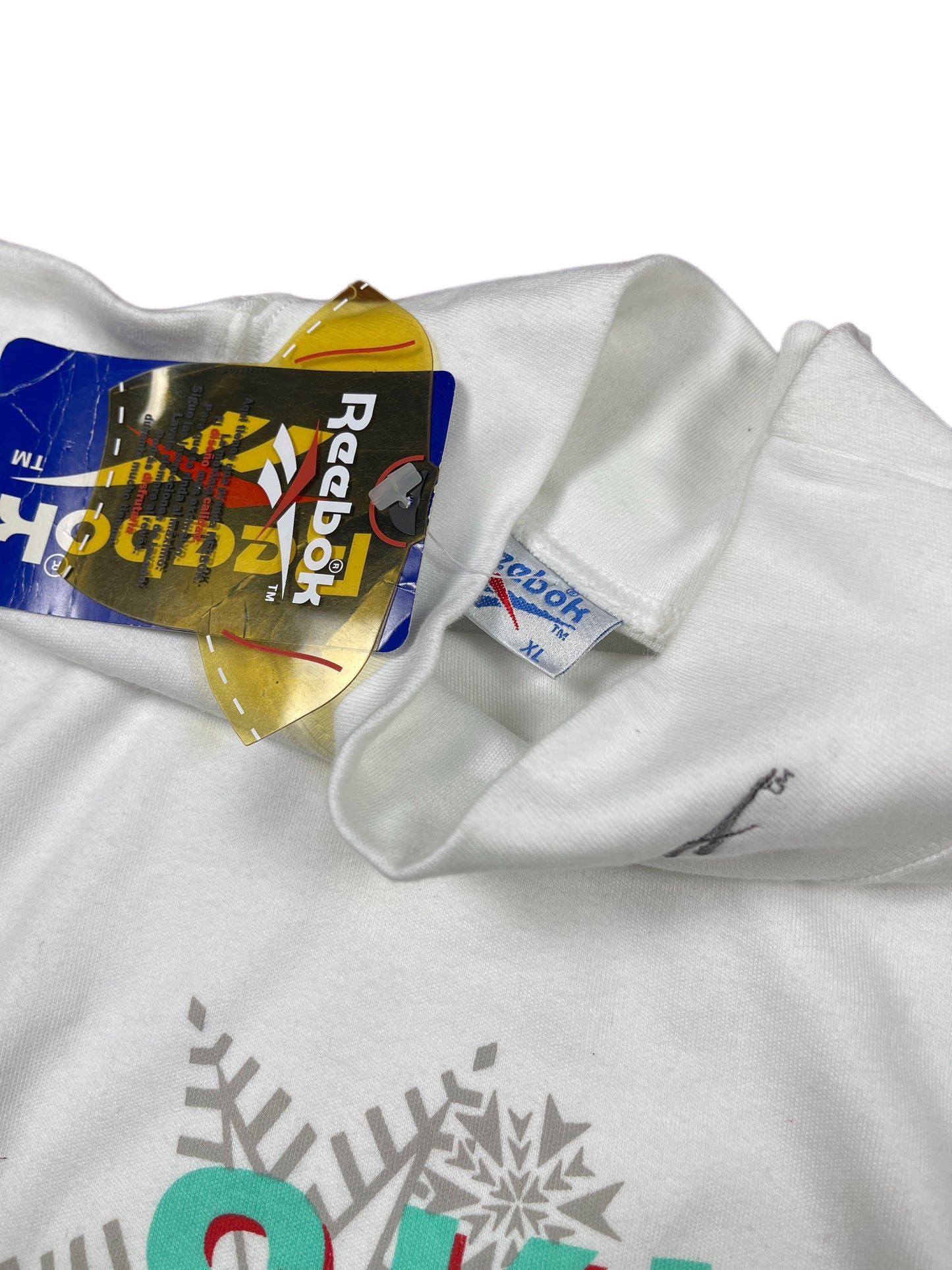 Vintage Reebok Turtleneck Sweatshirt White - XL