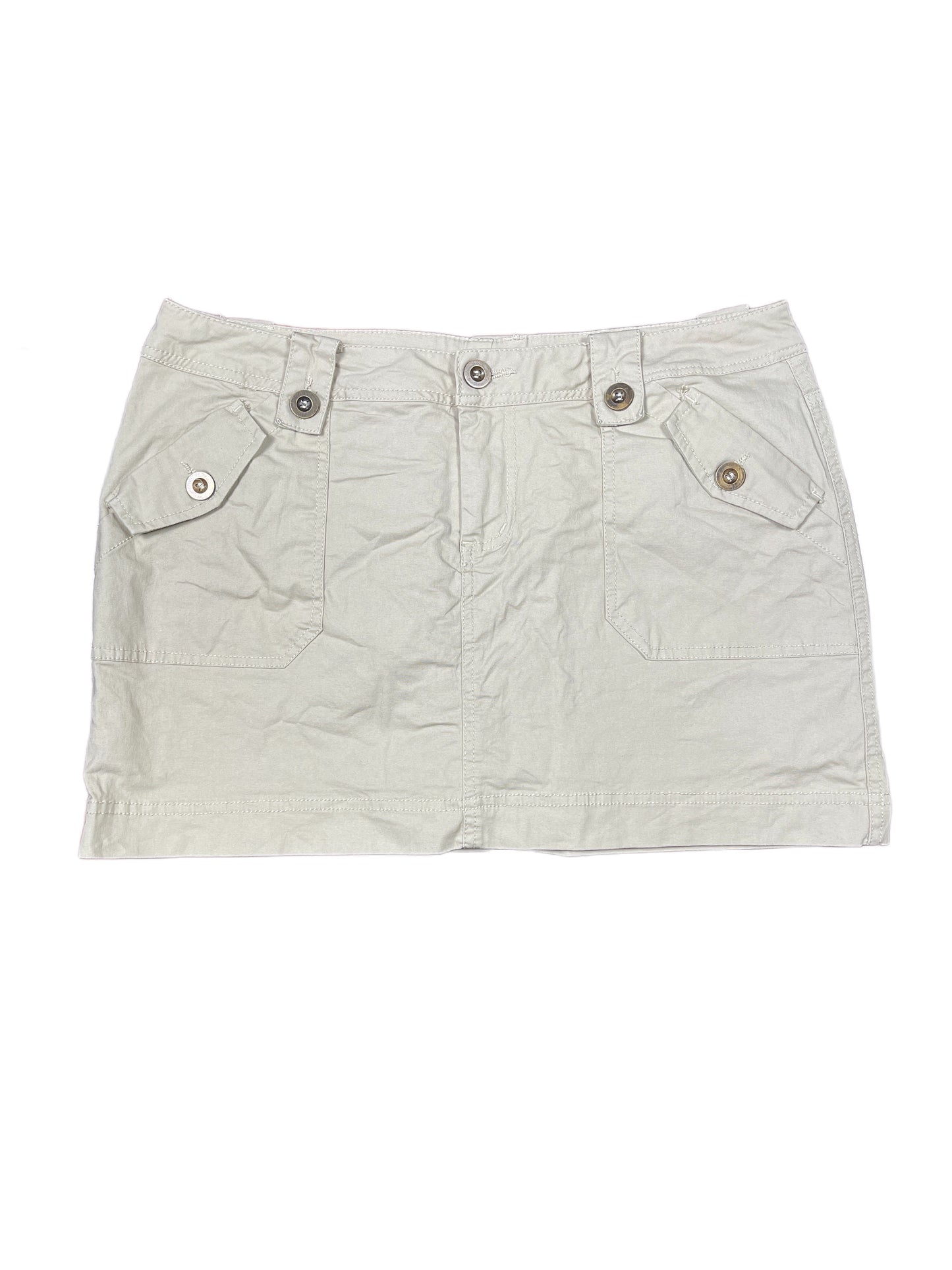 Y2k In Extenso Mini Skirt Beige - M