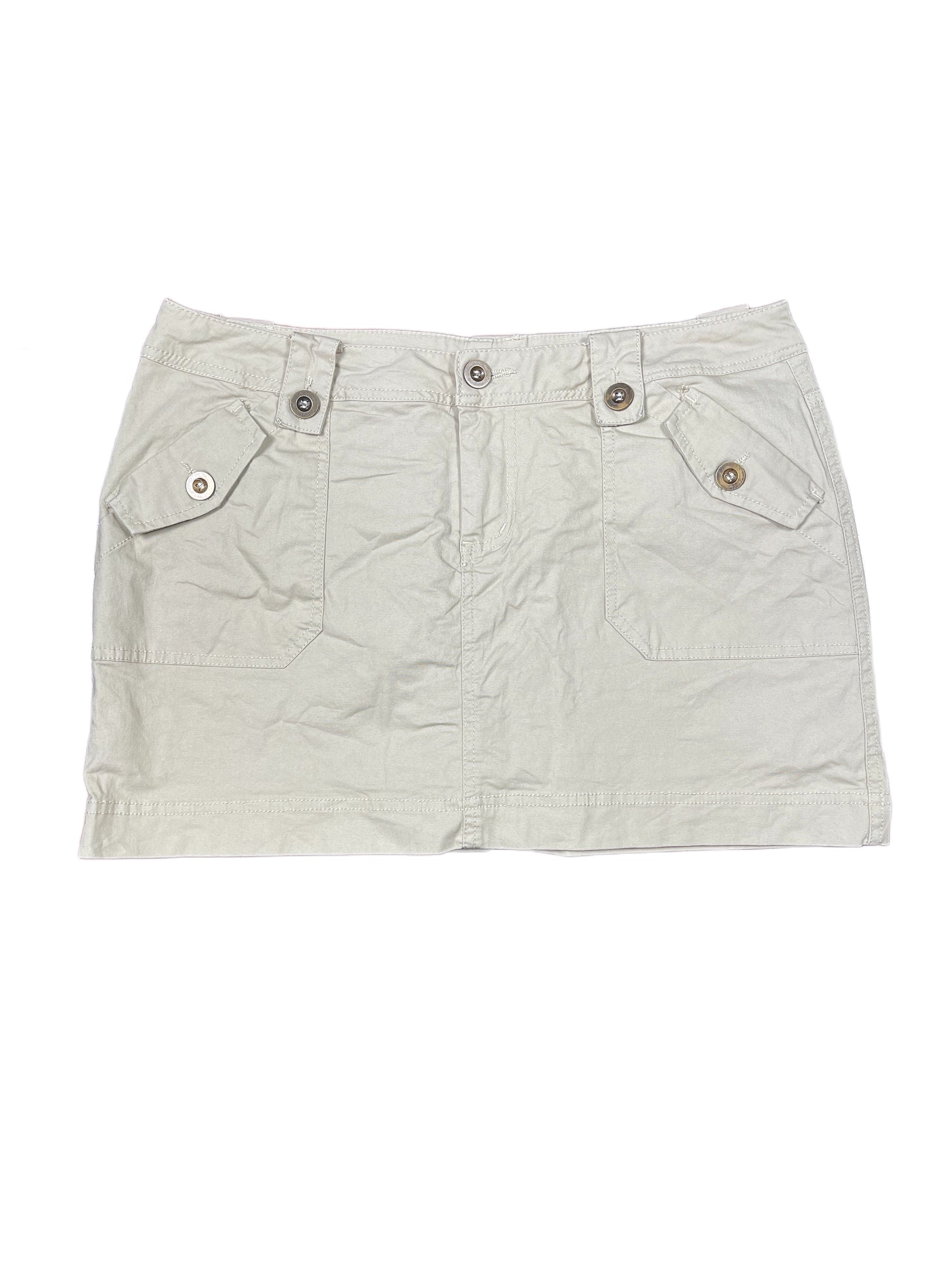 Y2k In Extenso Mini Skirt Beige - M