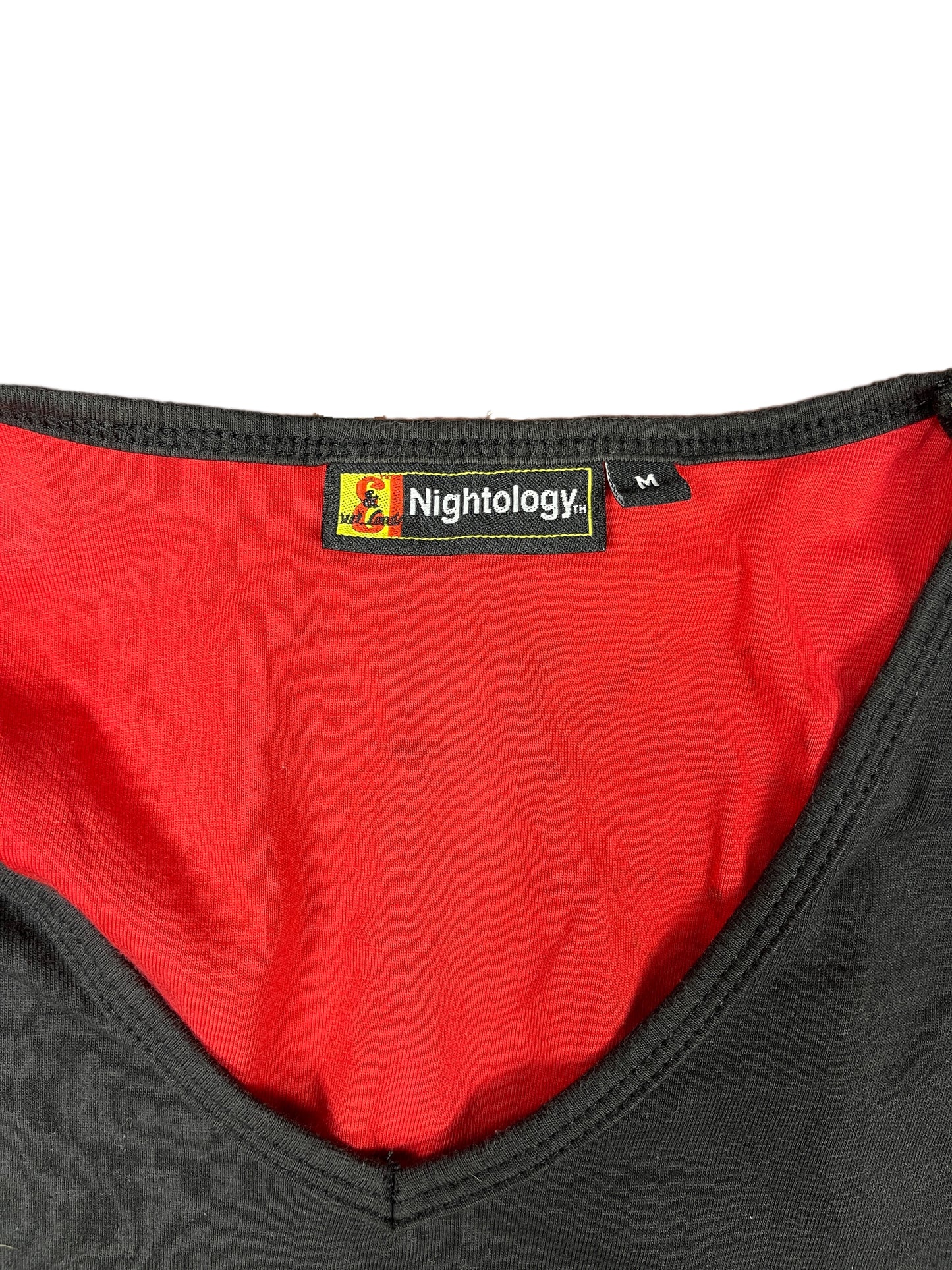 Y2k Nightology Short Sleeve Top Black - M