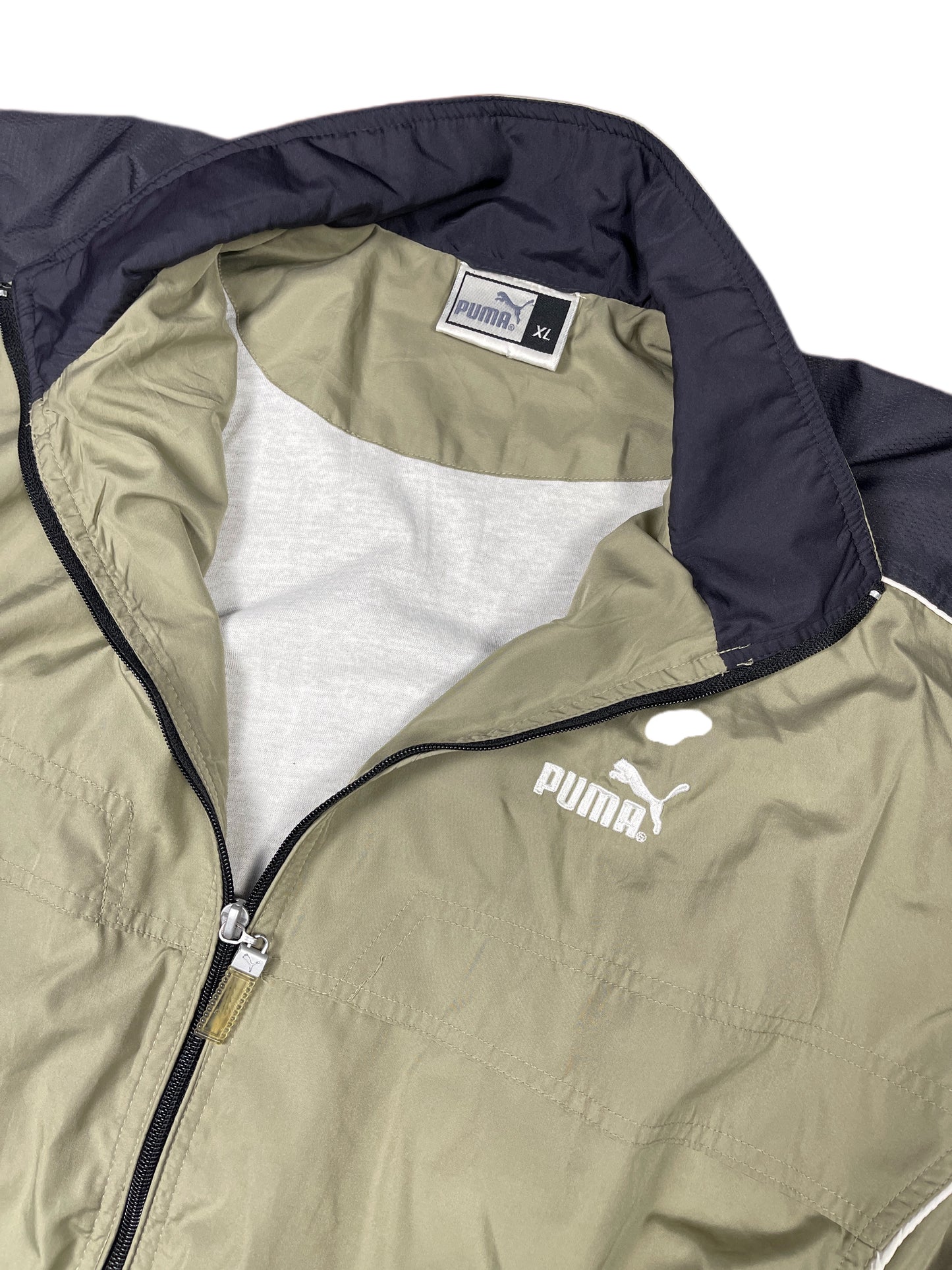 Vintage Puma Sport Jacket Beige Navy - XL