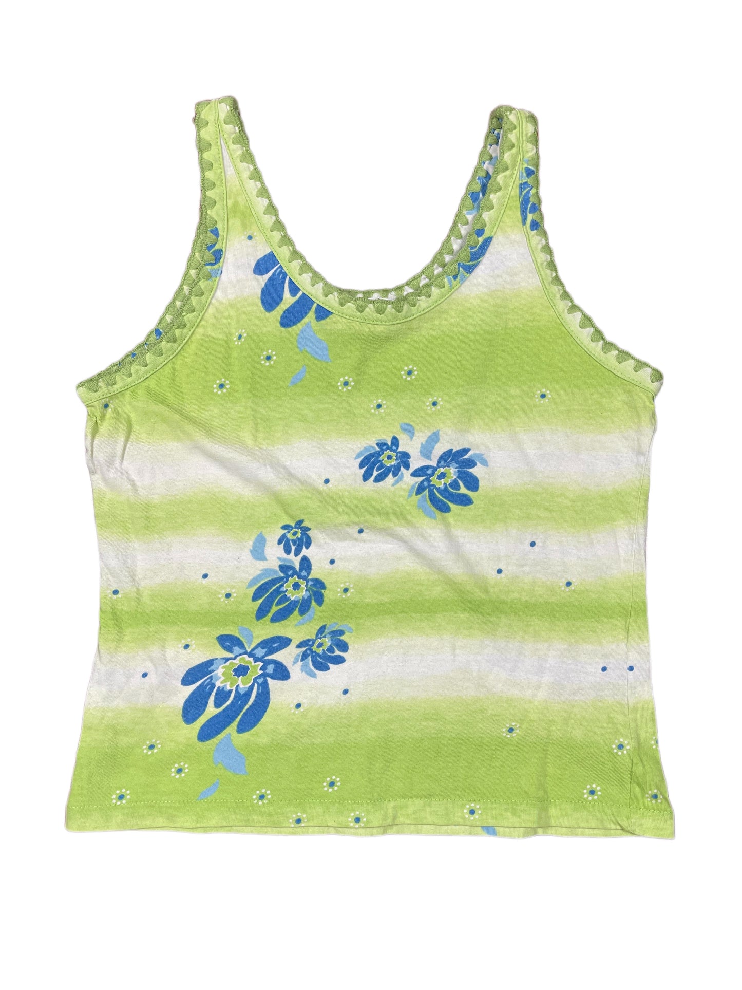 Y2k Gas Sleeveless Top Flower Green - L