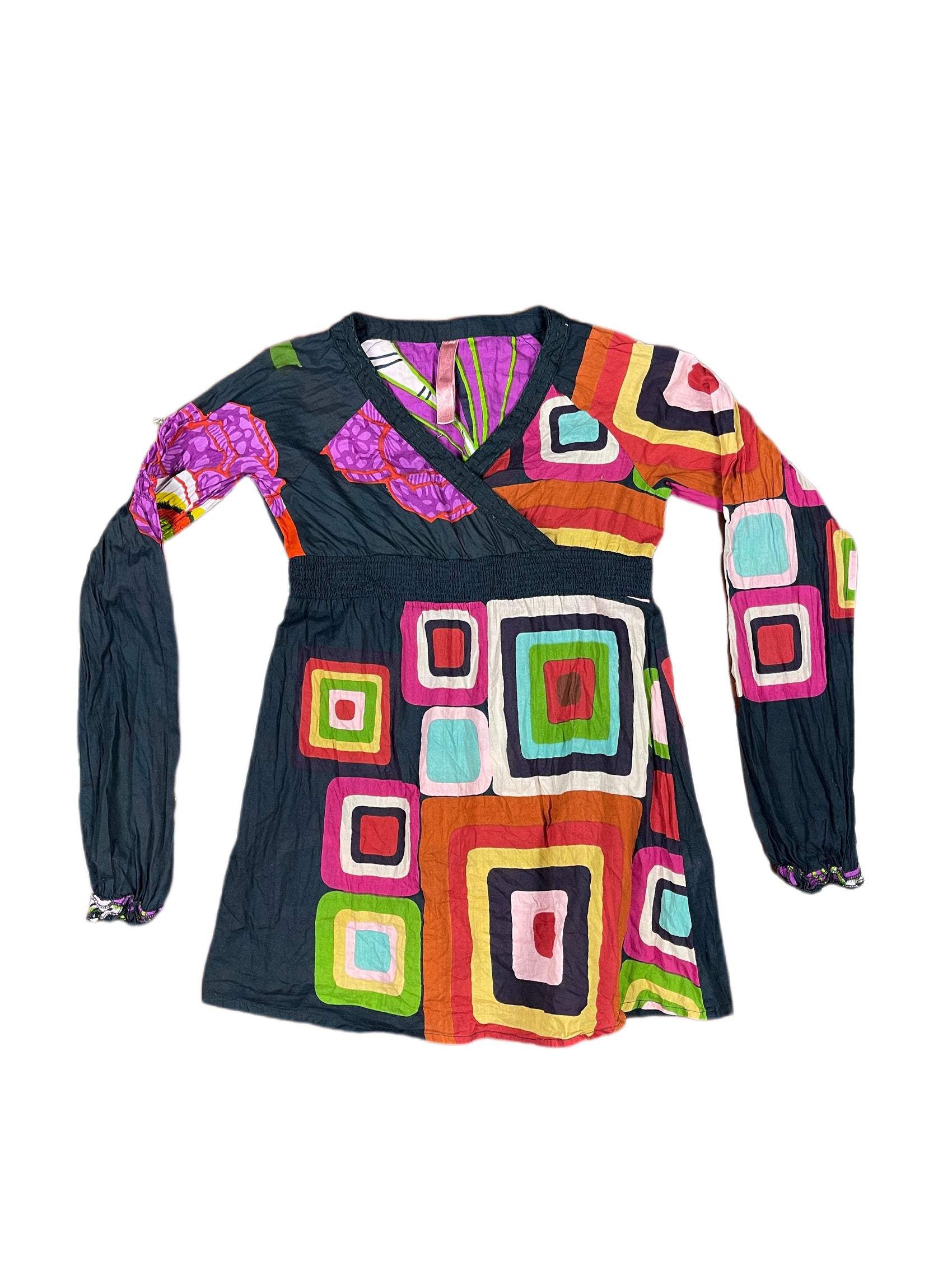 Y2k Desigual Long Sleeve Top Multicolor - XXS