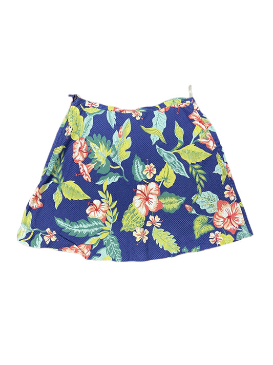 Y2k Esprit Skirt Floral Motiv Navy Blue - L