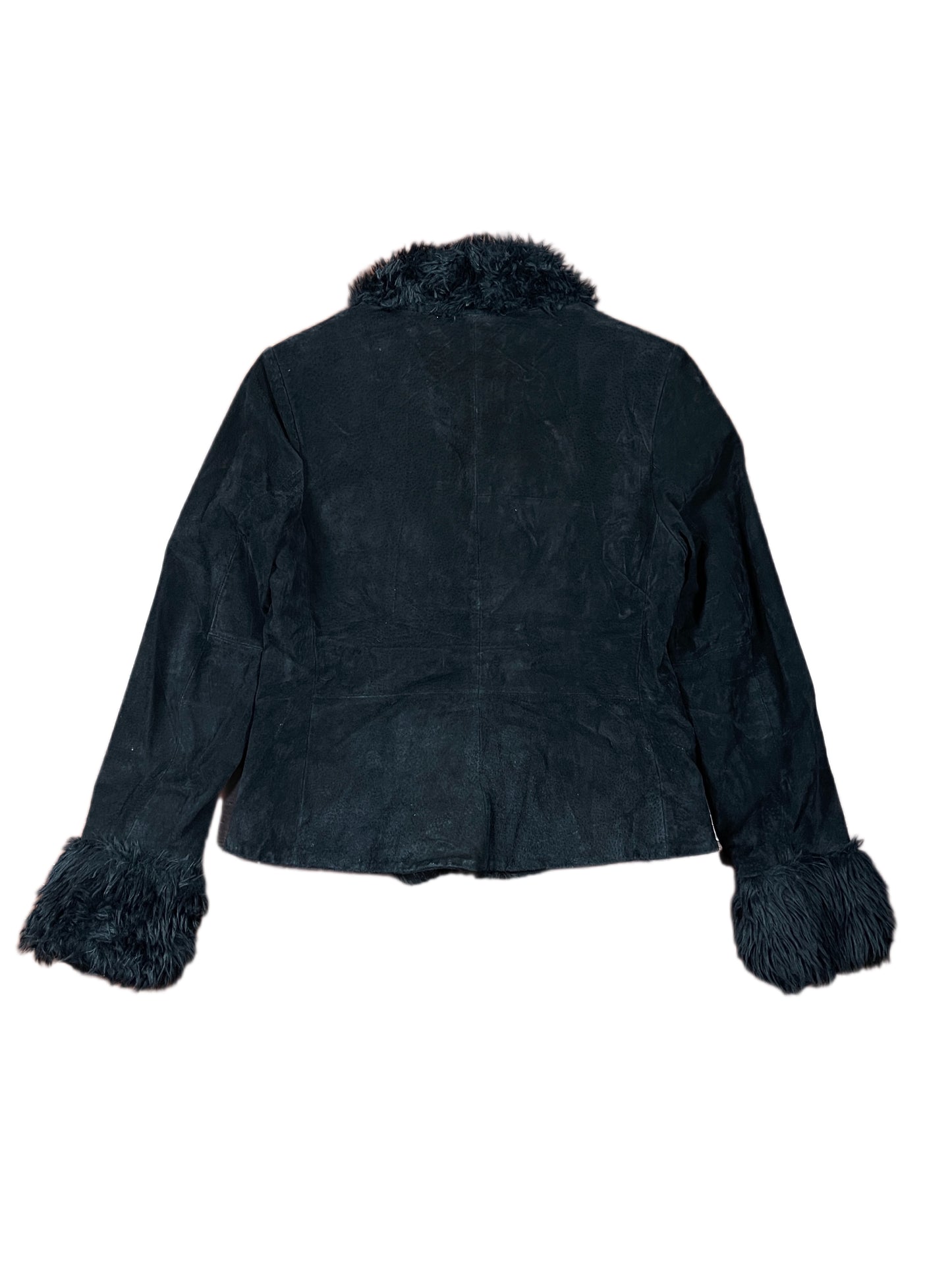 Y2k Mango Wild Leather Jacket Black - L/XL