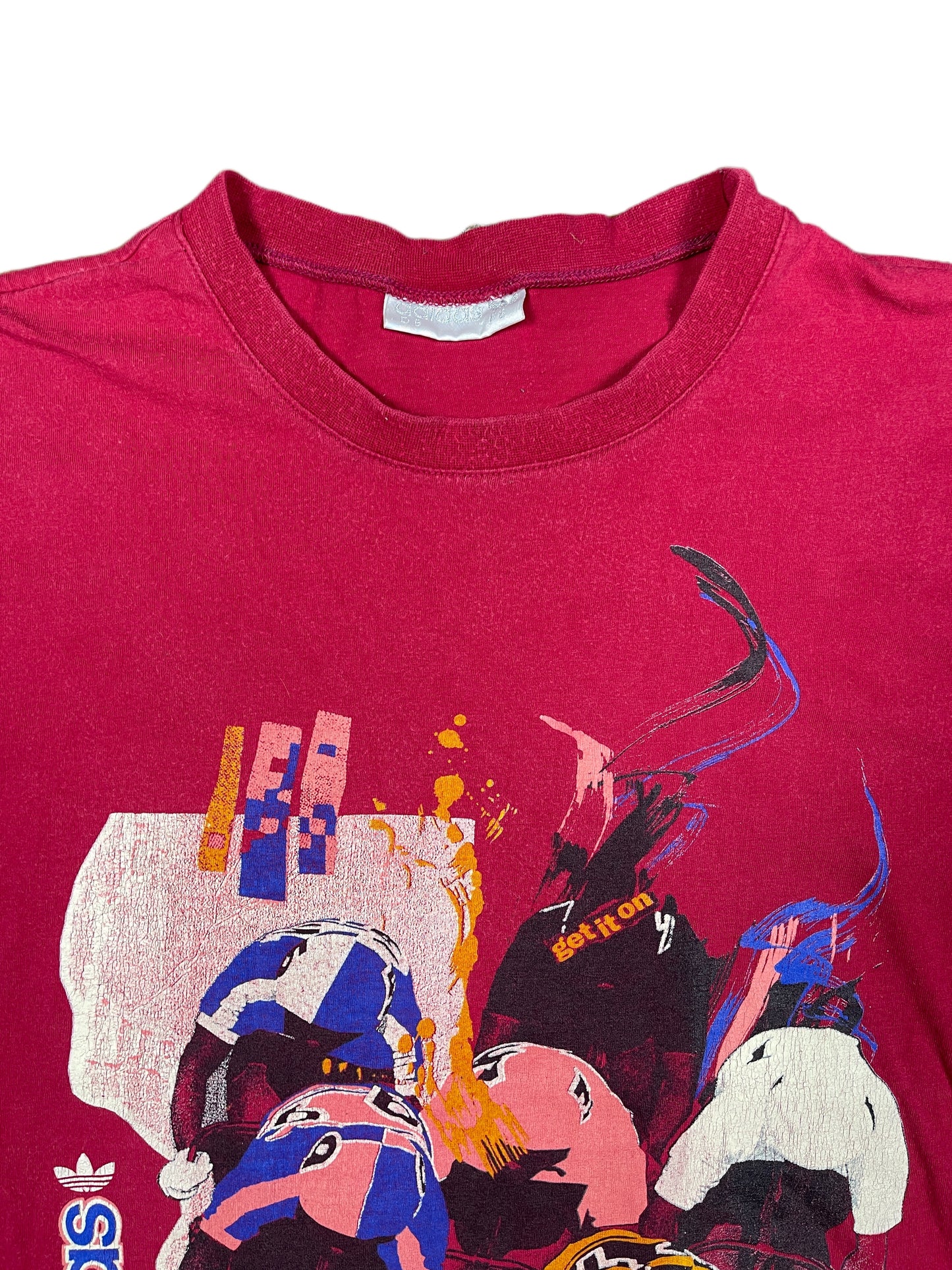 Vintage Adidas 1990s T-Shirt Red - XL