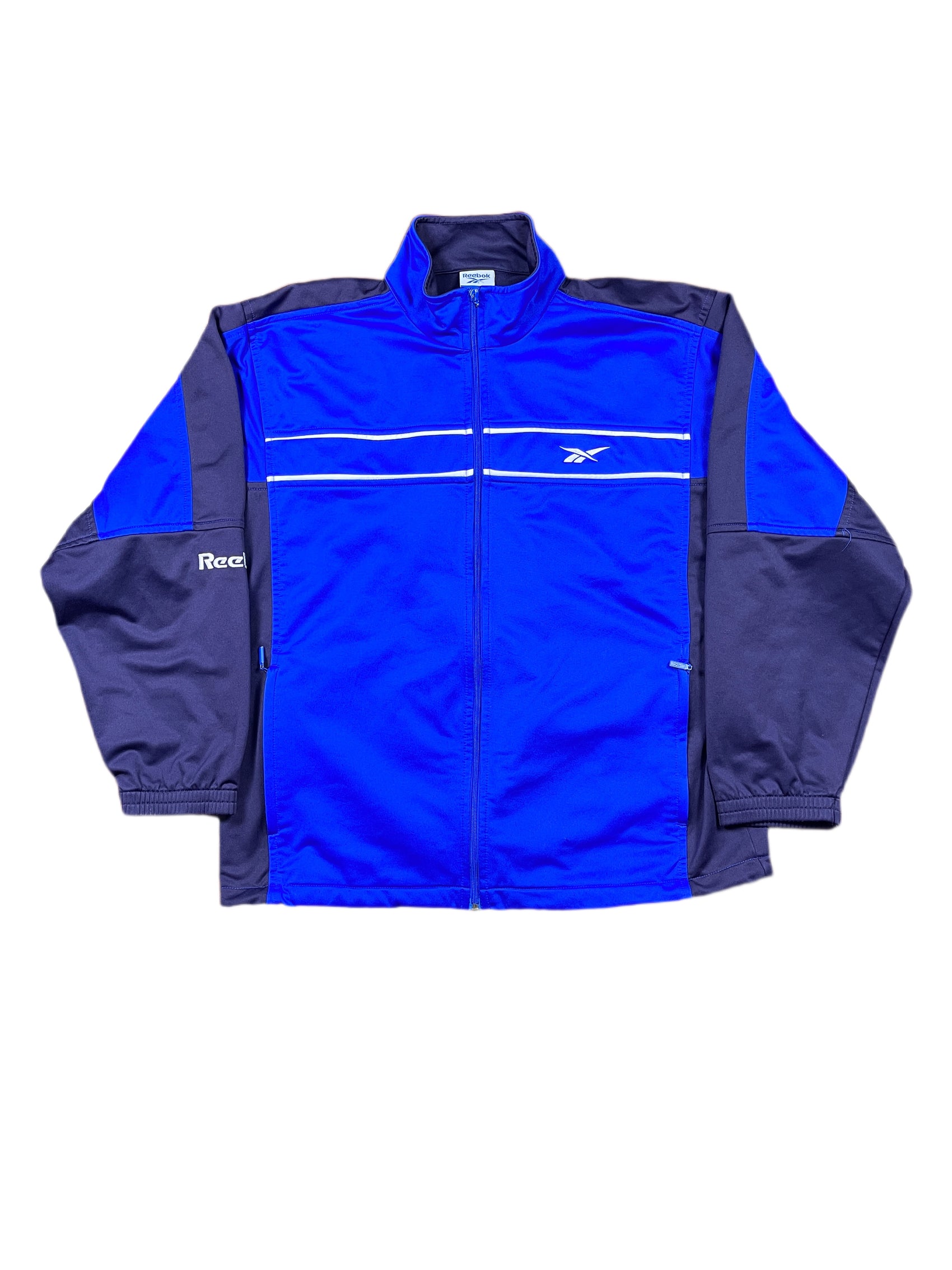 Y2k Reebok Sport Jacket Blue Black - M