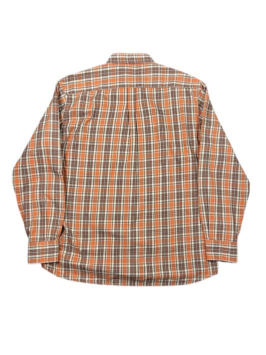 Macson Long Sleeve Shirt Checkered Orange Brown - XL