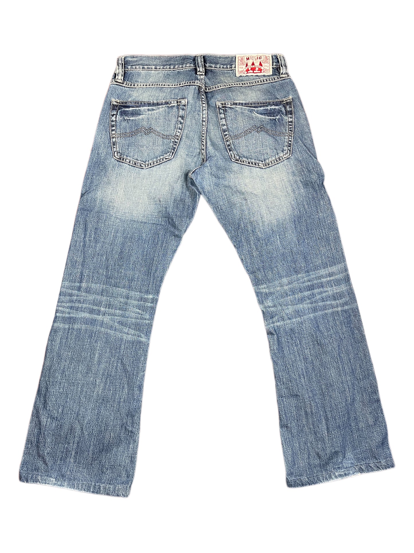 Y2k Mustang Low Waist Bootcut Denim Pants Blue - M