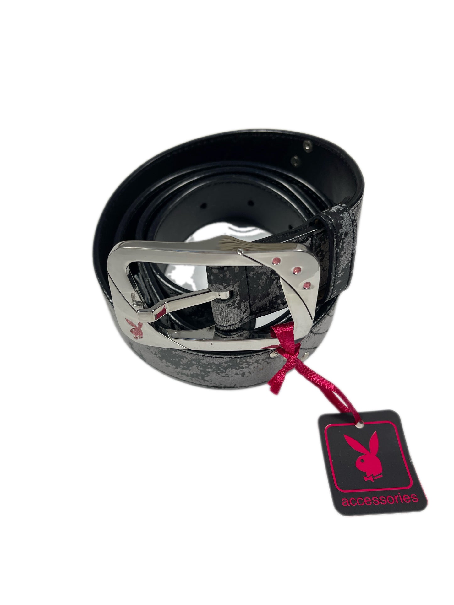 Y2k Playboy Belt Black Gray 2004