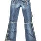 Y2k Miss Sixty Low Waist Flared Denim Pants Blue White - M/L