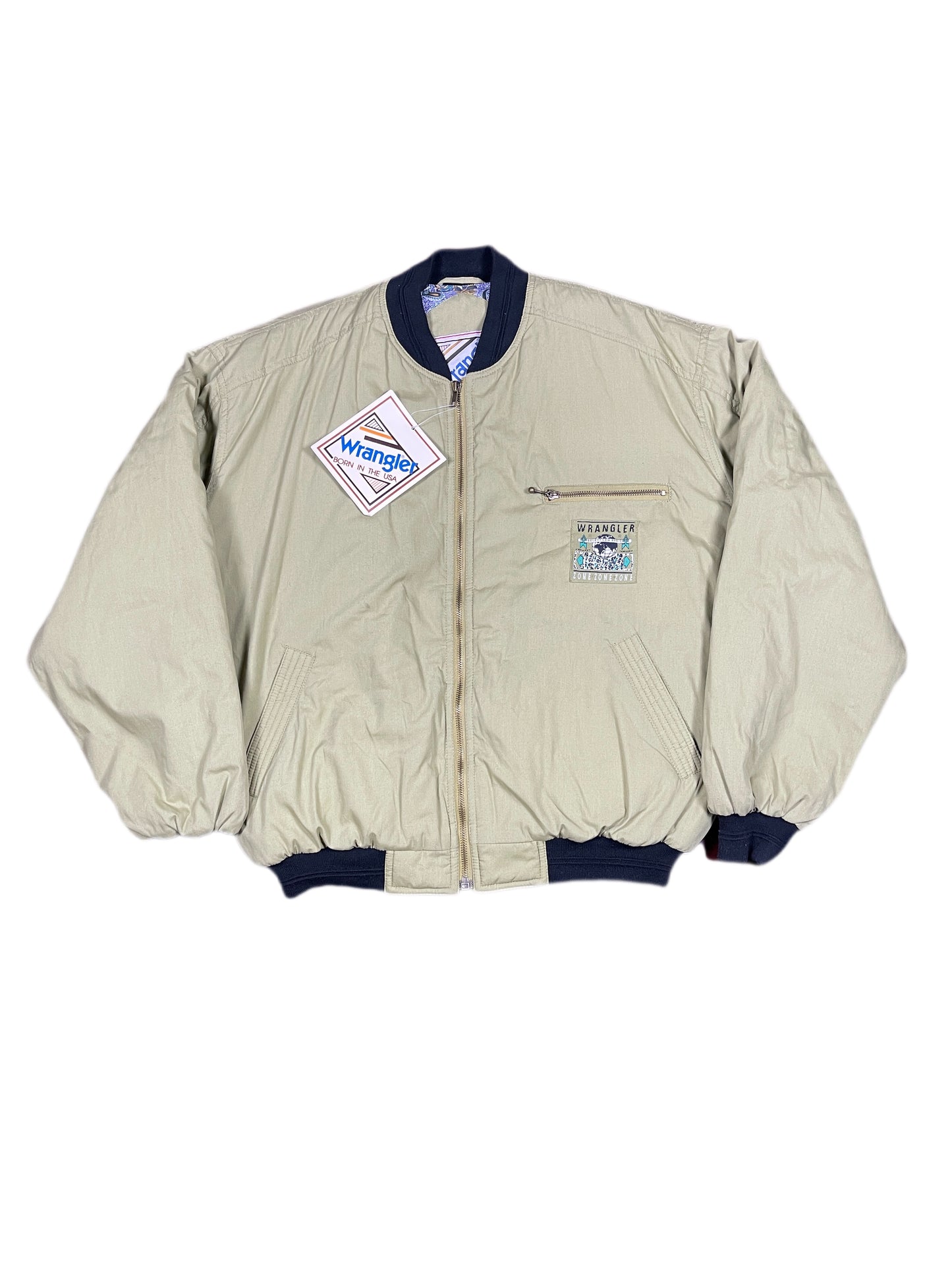 Vintage Wrangler 80s Bomber Jacket Khaki - M