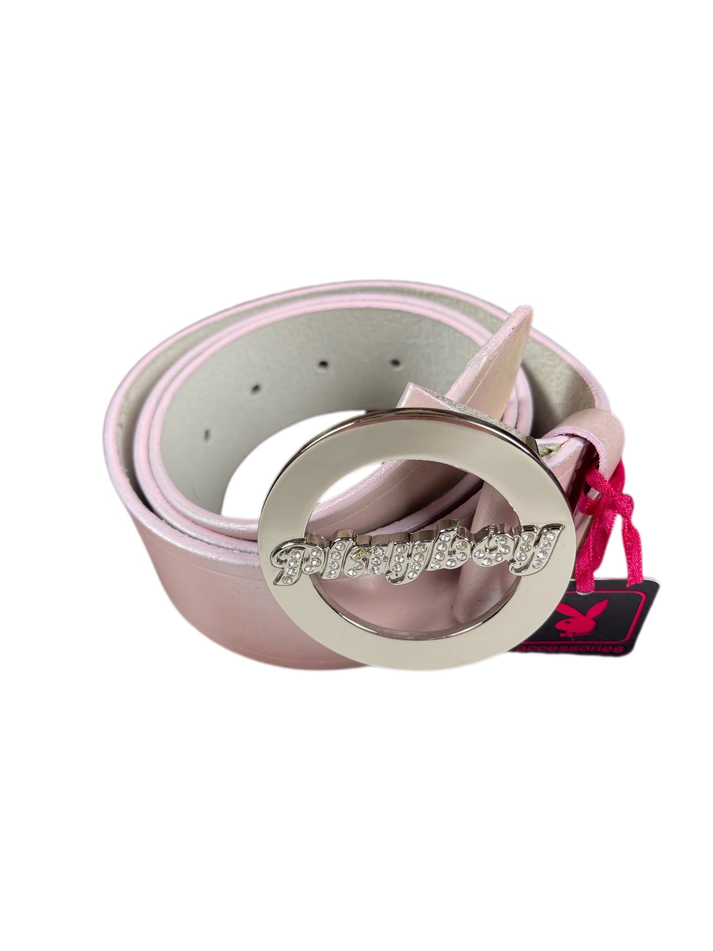 Y2k Playboy Leather Plug Belt Perlmut Rose 2004