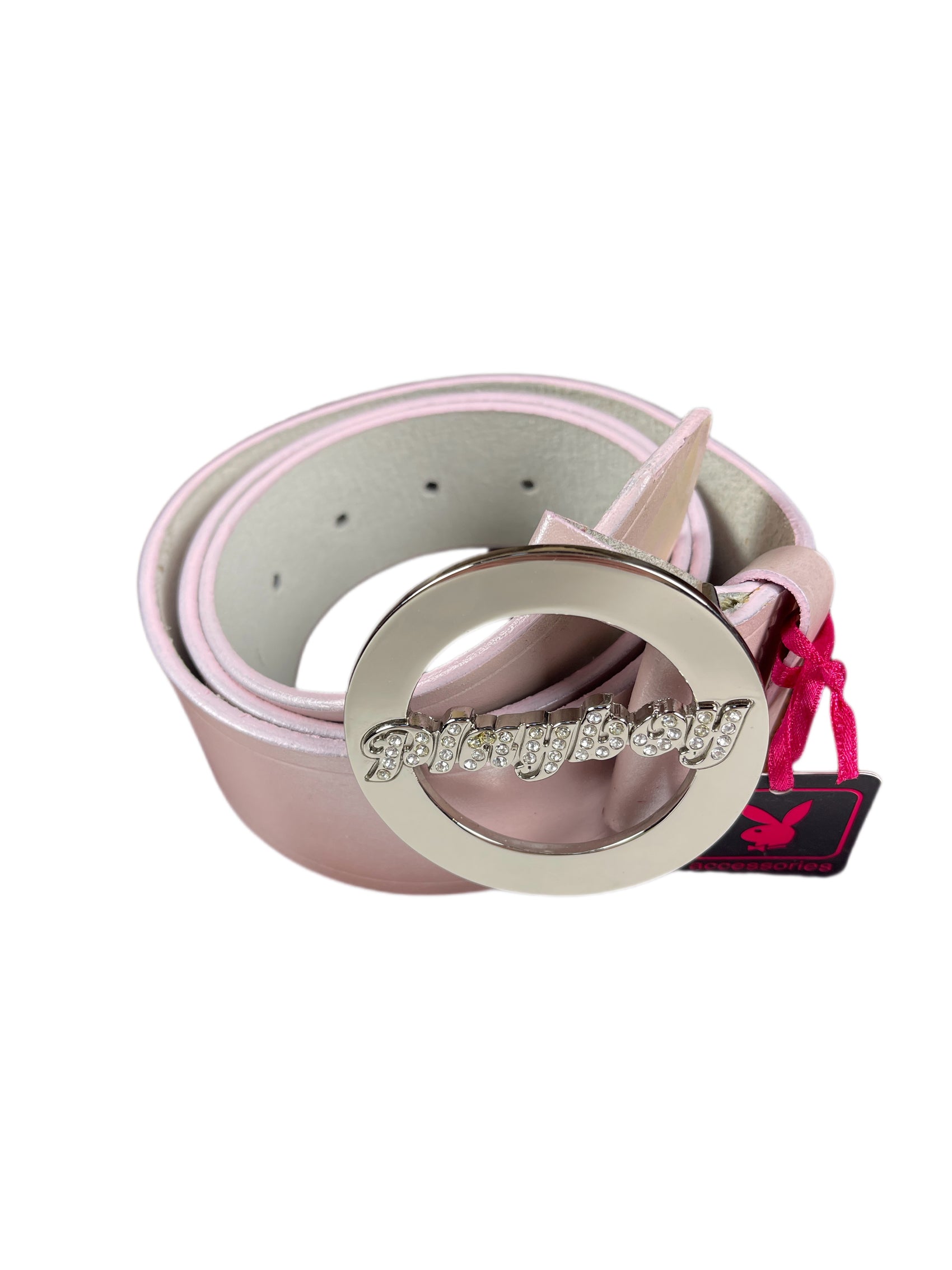 Y2k Playboy Leather Plug Belt Perlmut Rose 2004
