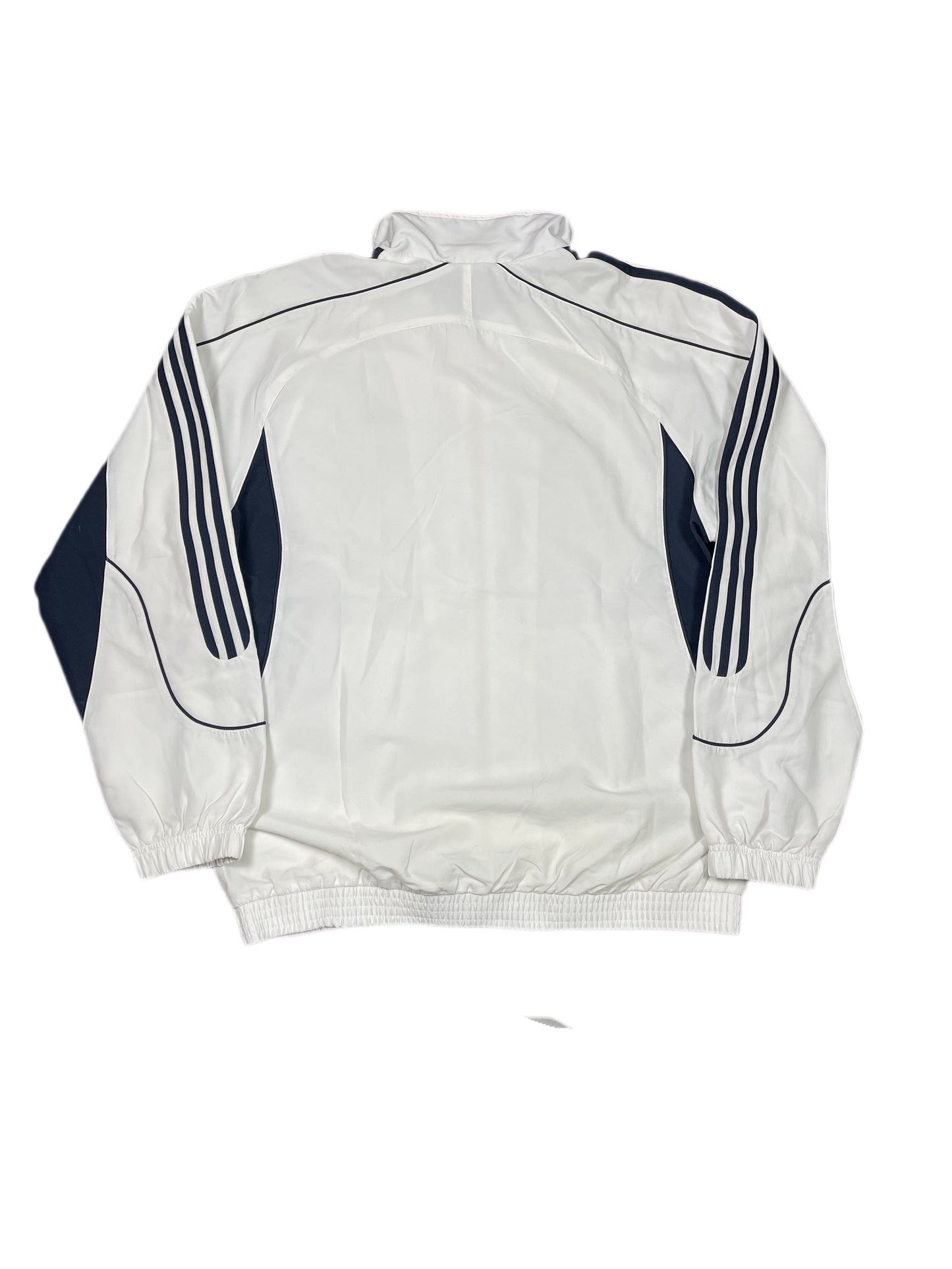 Y2k Adidas 2008 Sport Jacket White Navy - XL